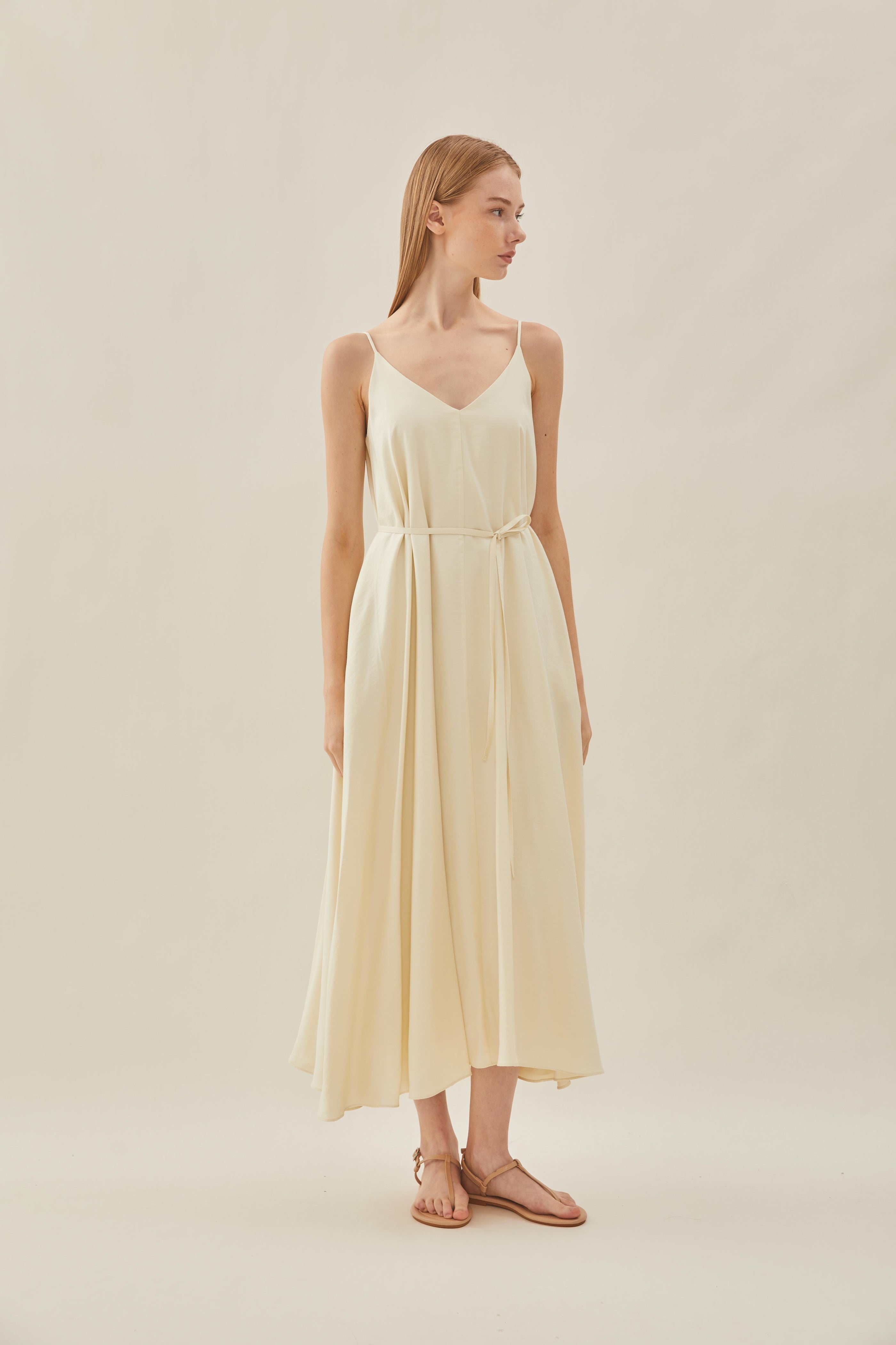 Flare Maxi Dress in Ecru
