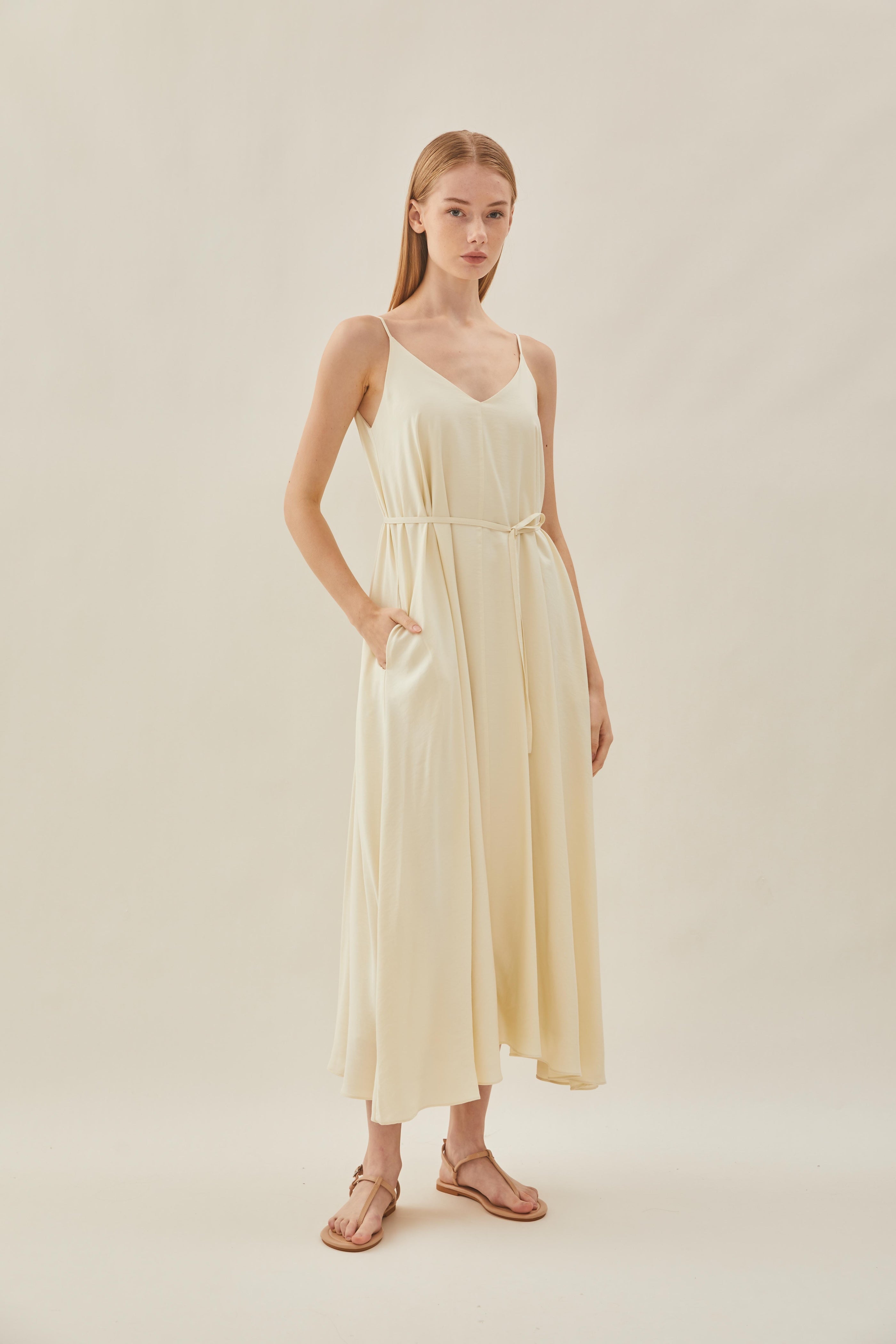 Flare Maxi Dress in Ecru