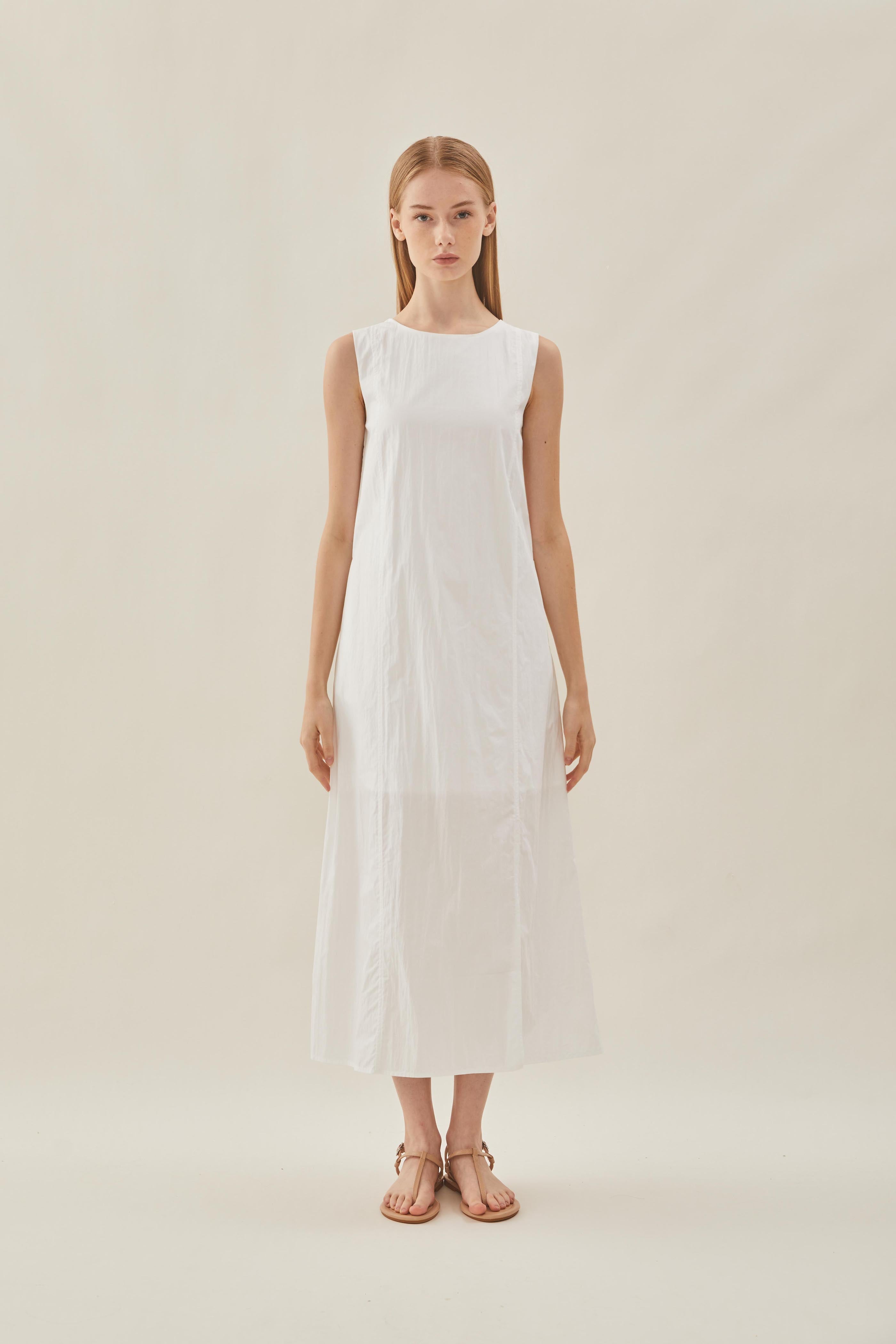 Shift Midi Dress in White