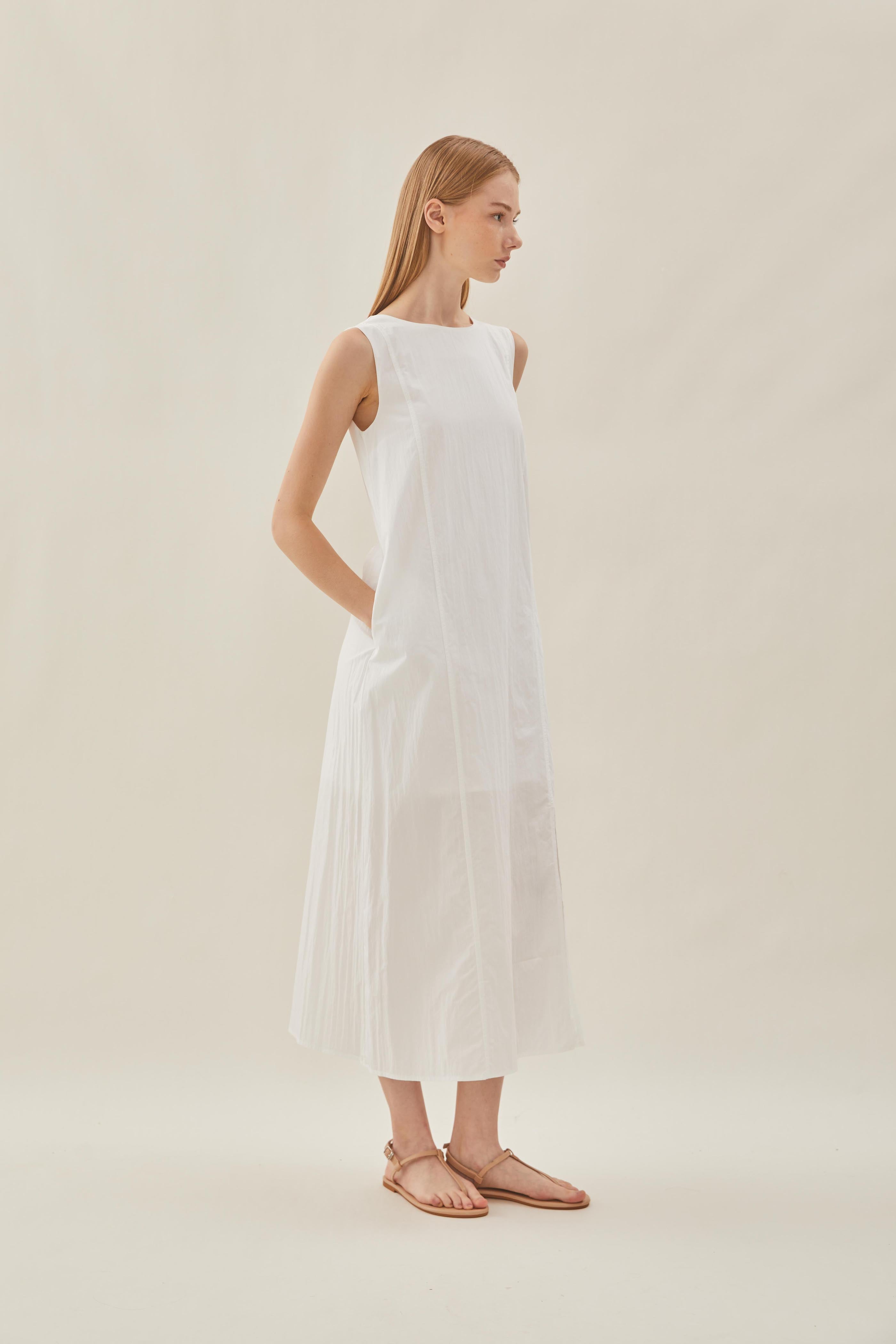 Shift Midi Dress in White