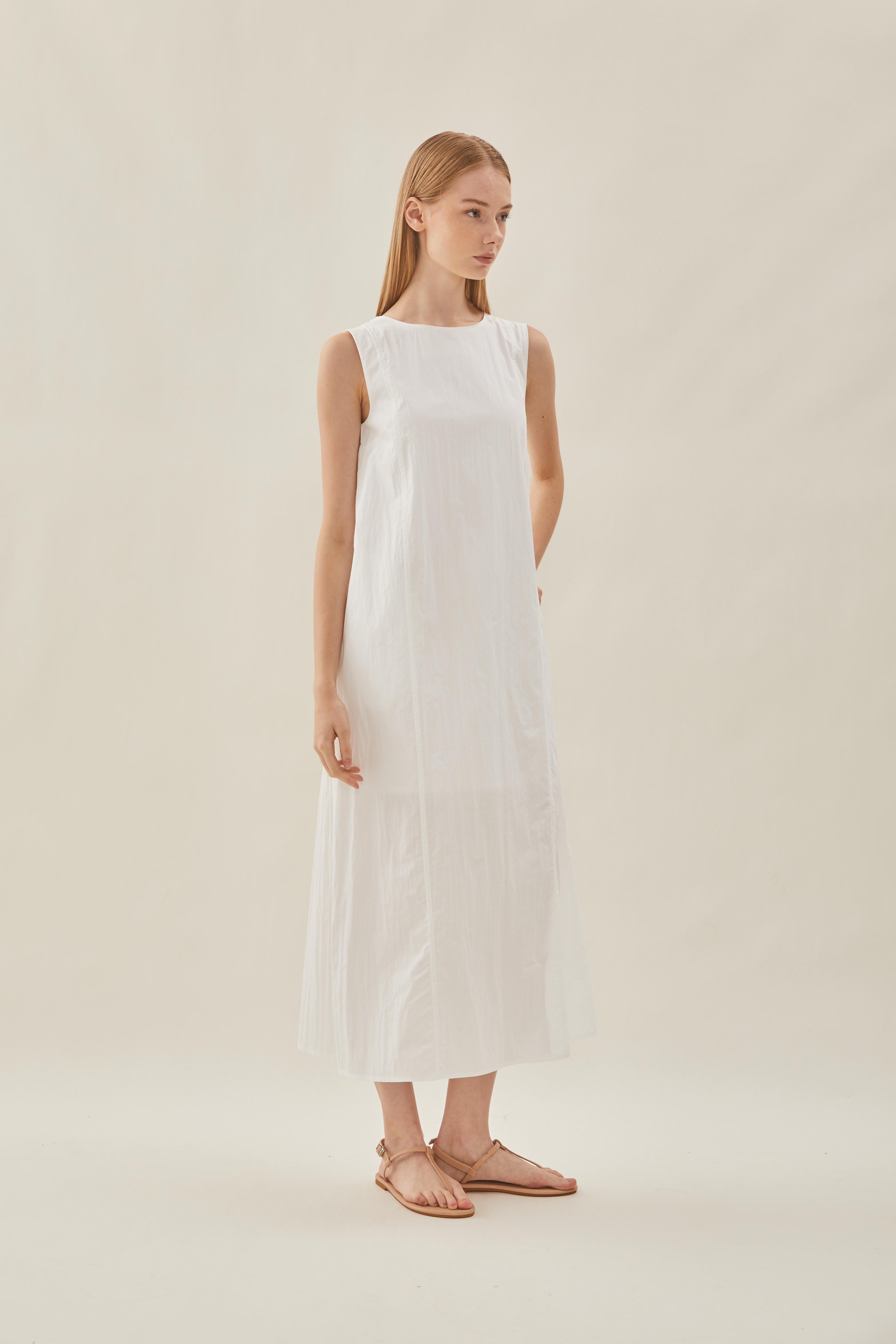 Shift Midi Dress in White