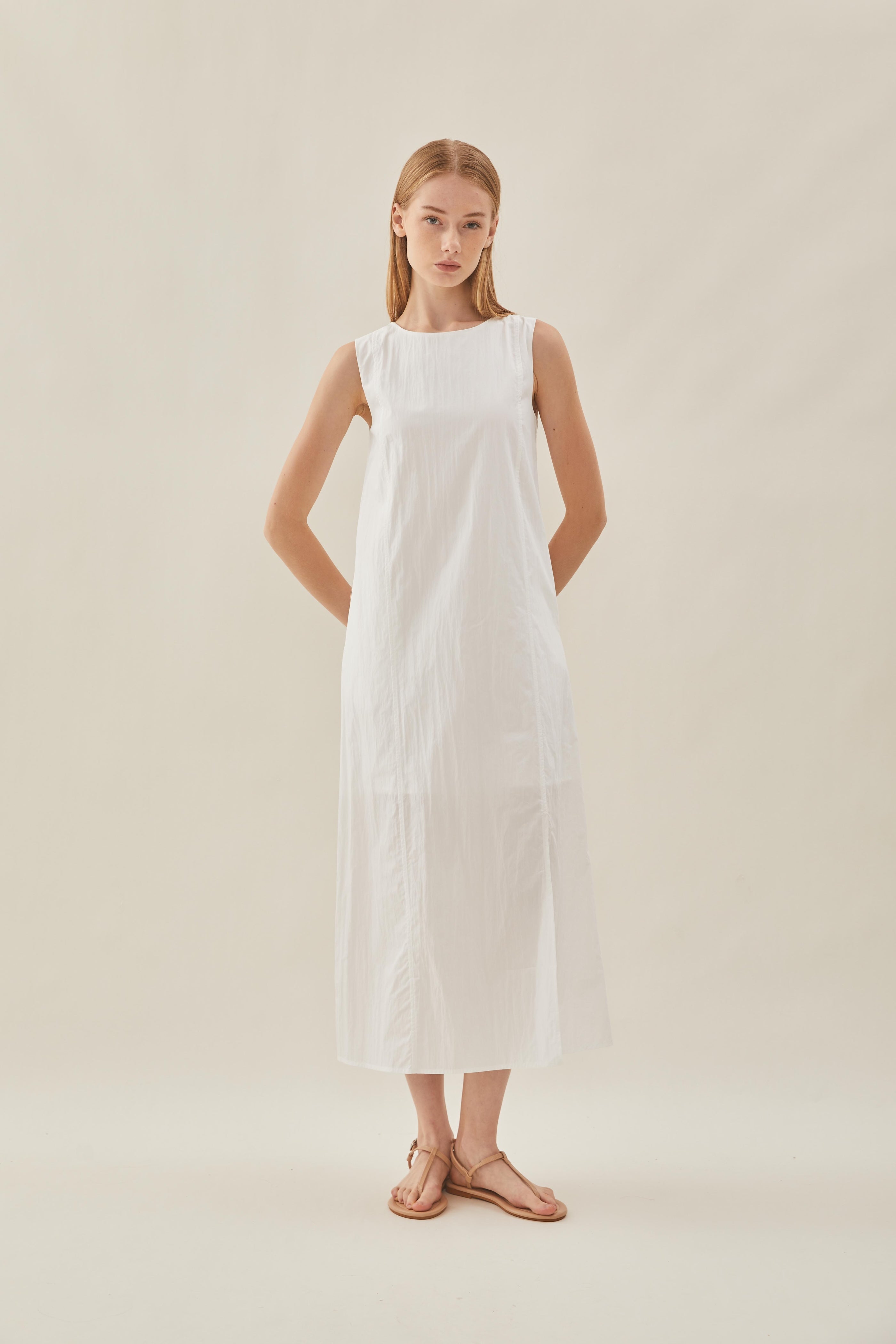 Shift Midi Dress in White