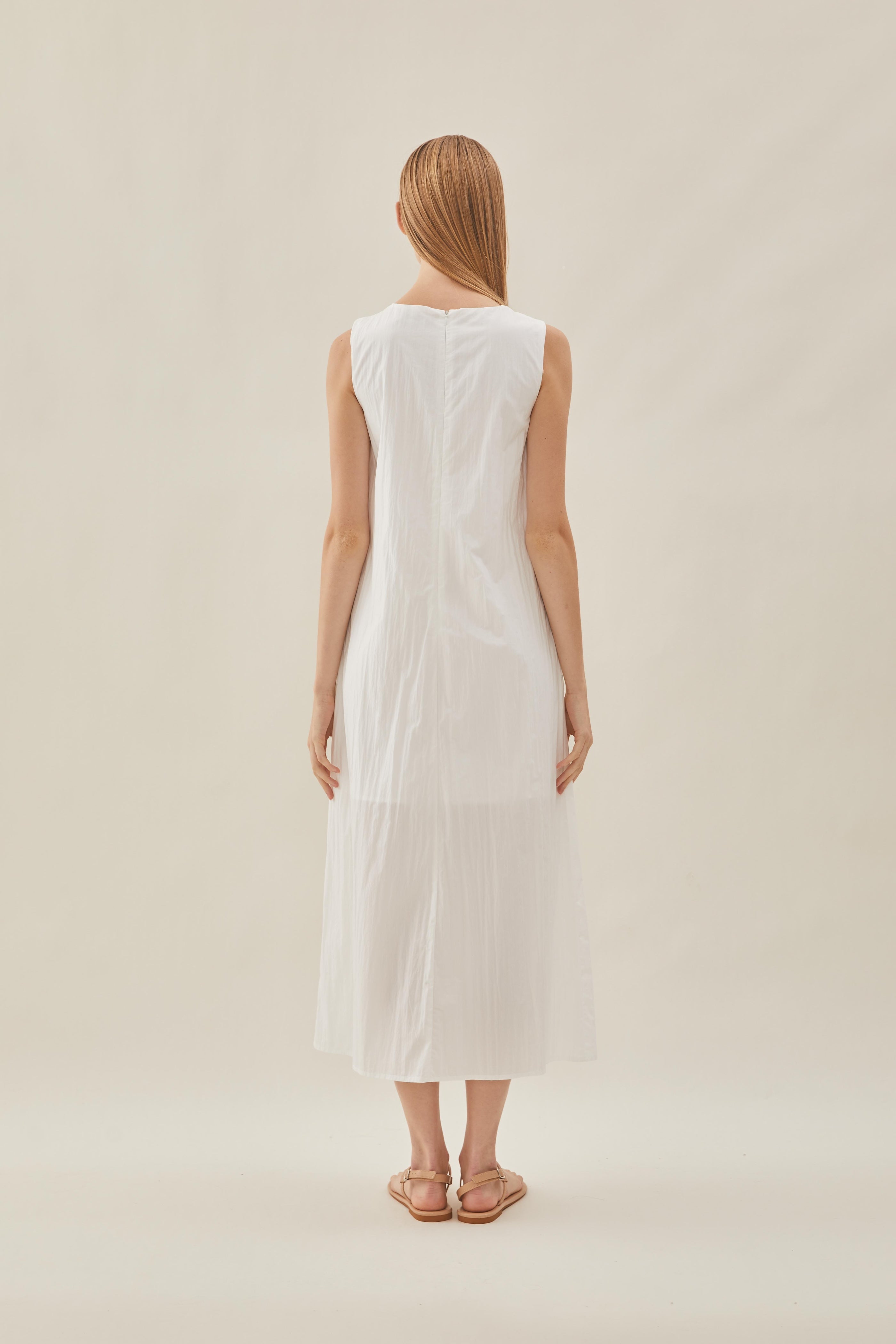Shift Midi Dress in White