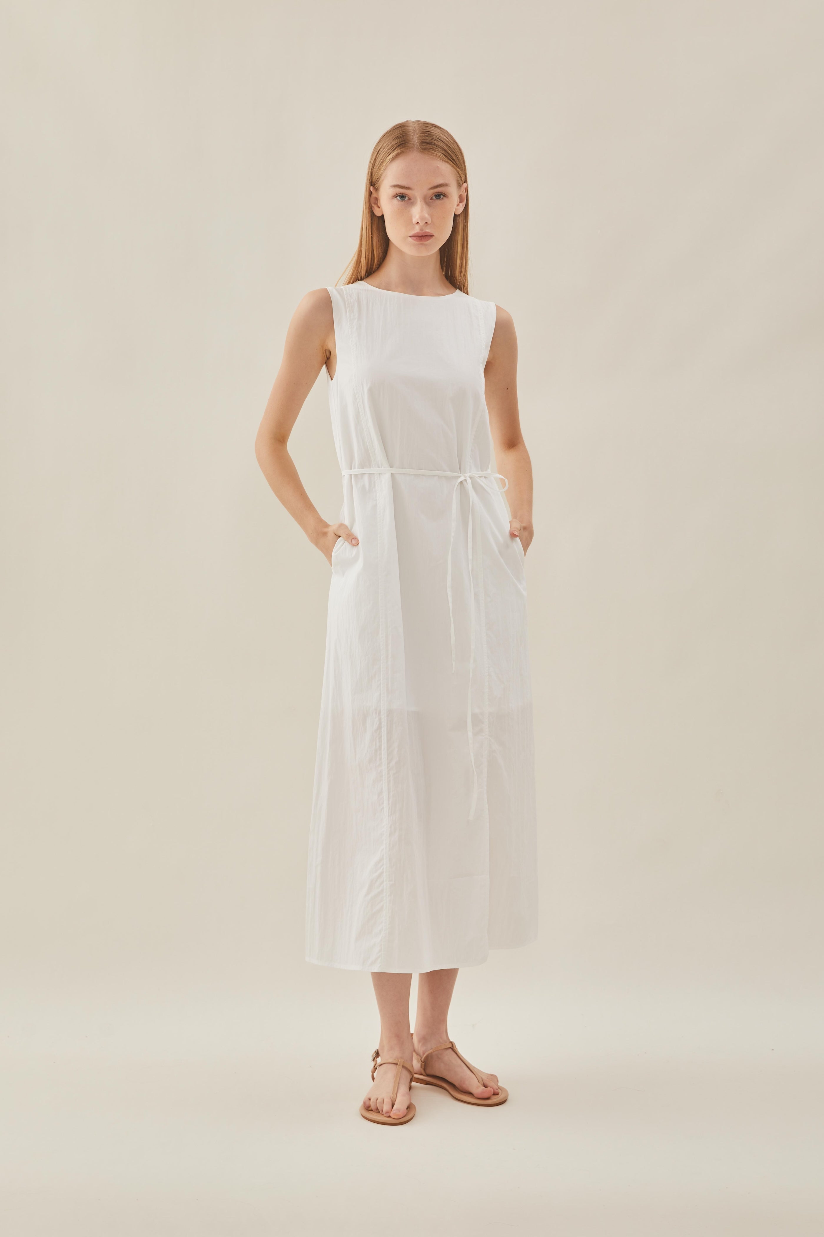 Shift Midi Dress in White