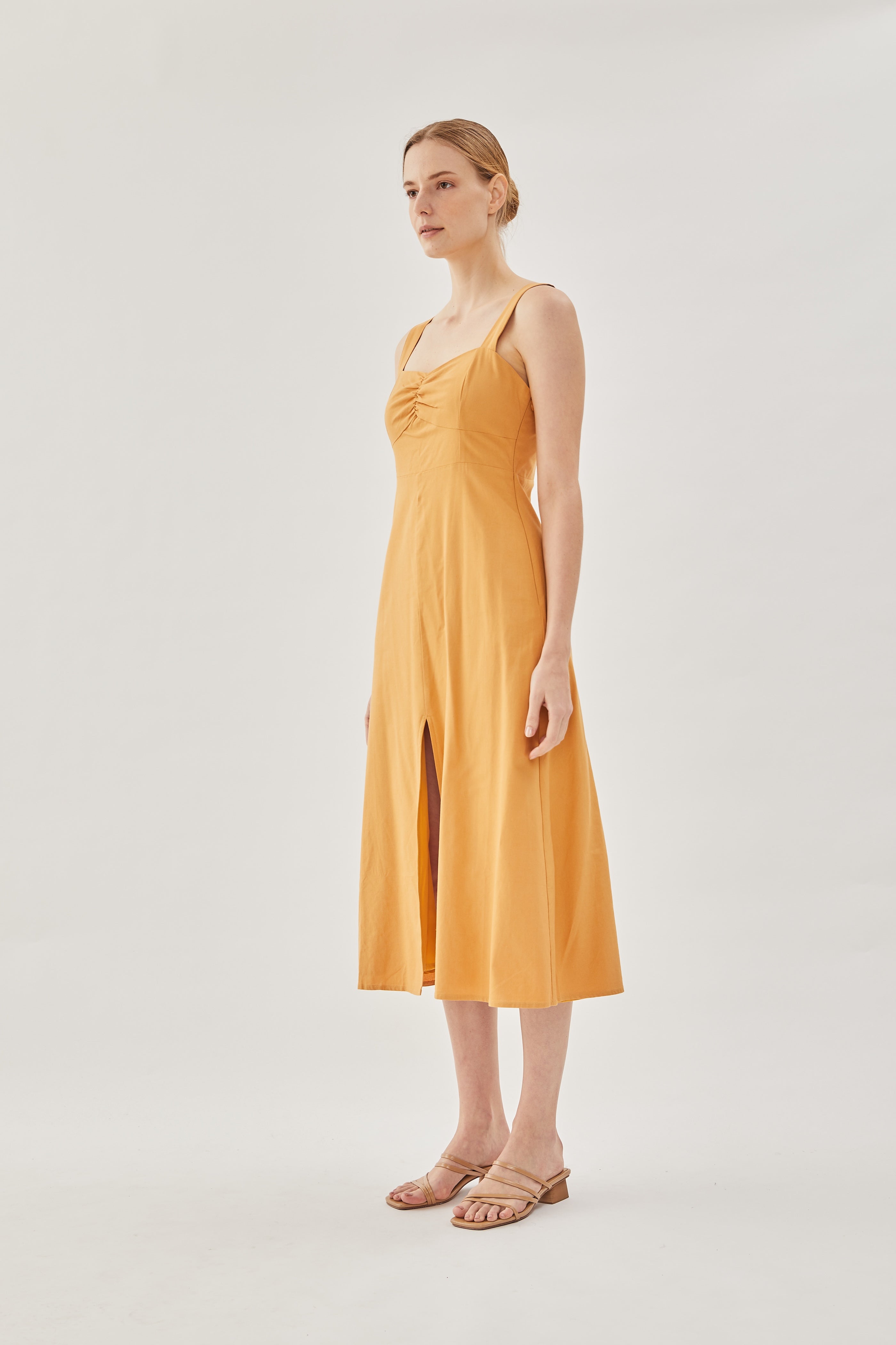 Linen Midi Dress in Sunset