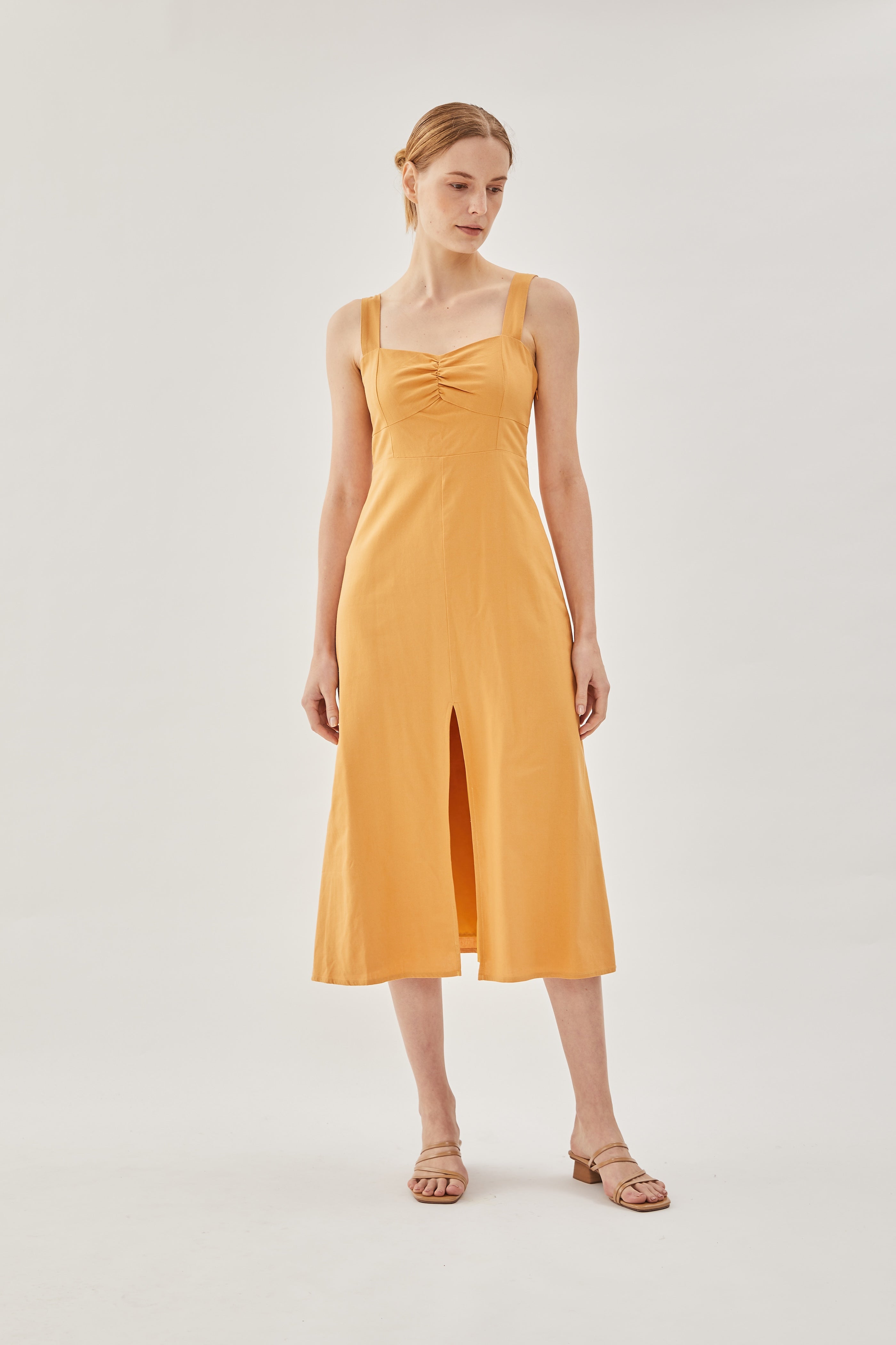 Linen Midi Dress in Sunset