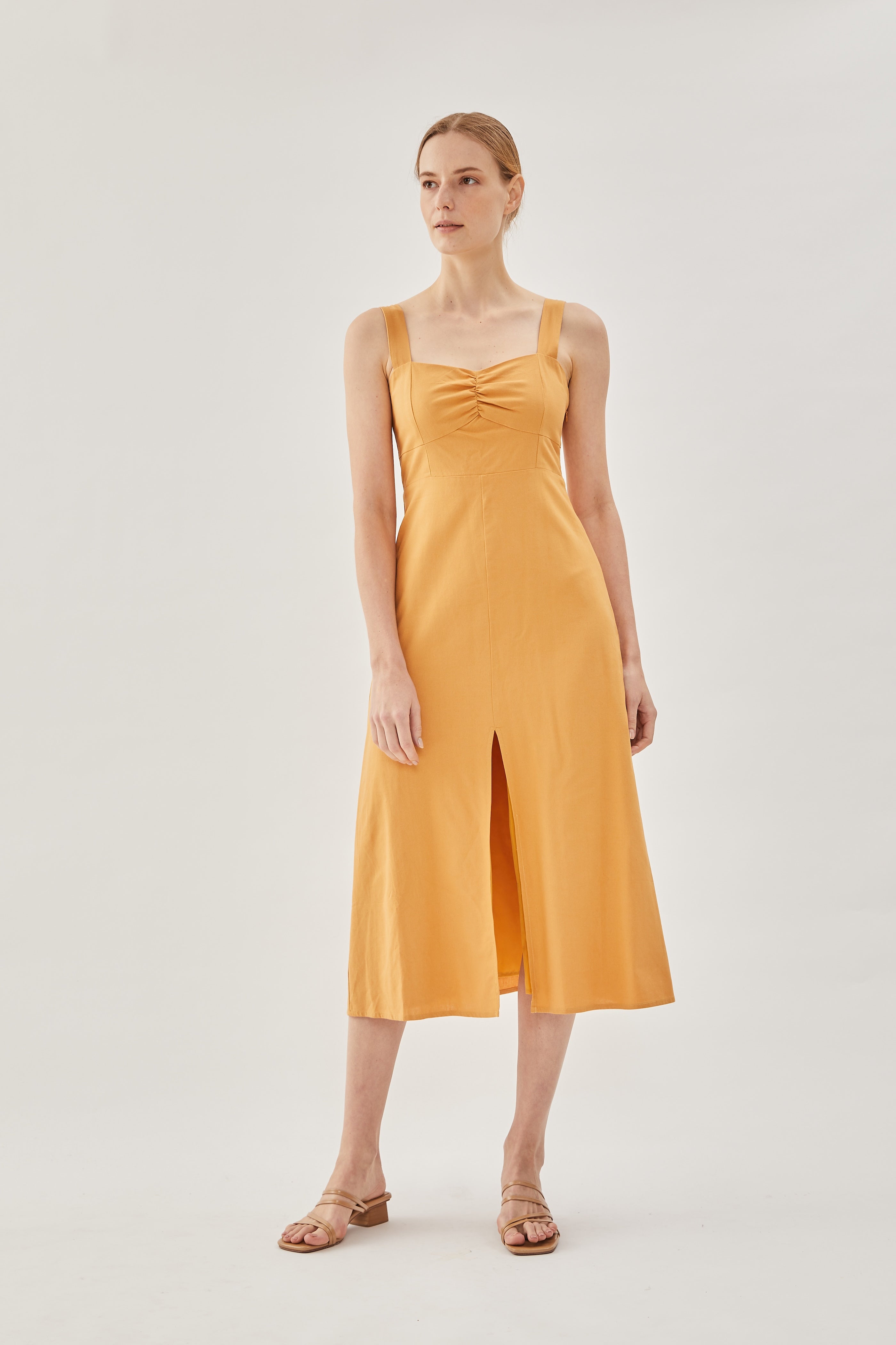 Linen Midi Dress in Sunset