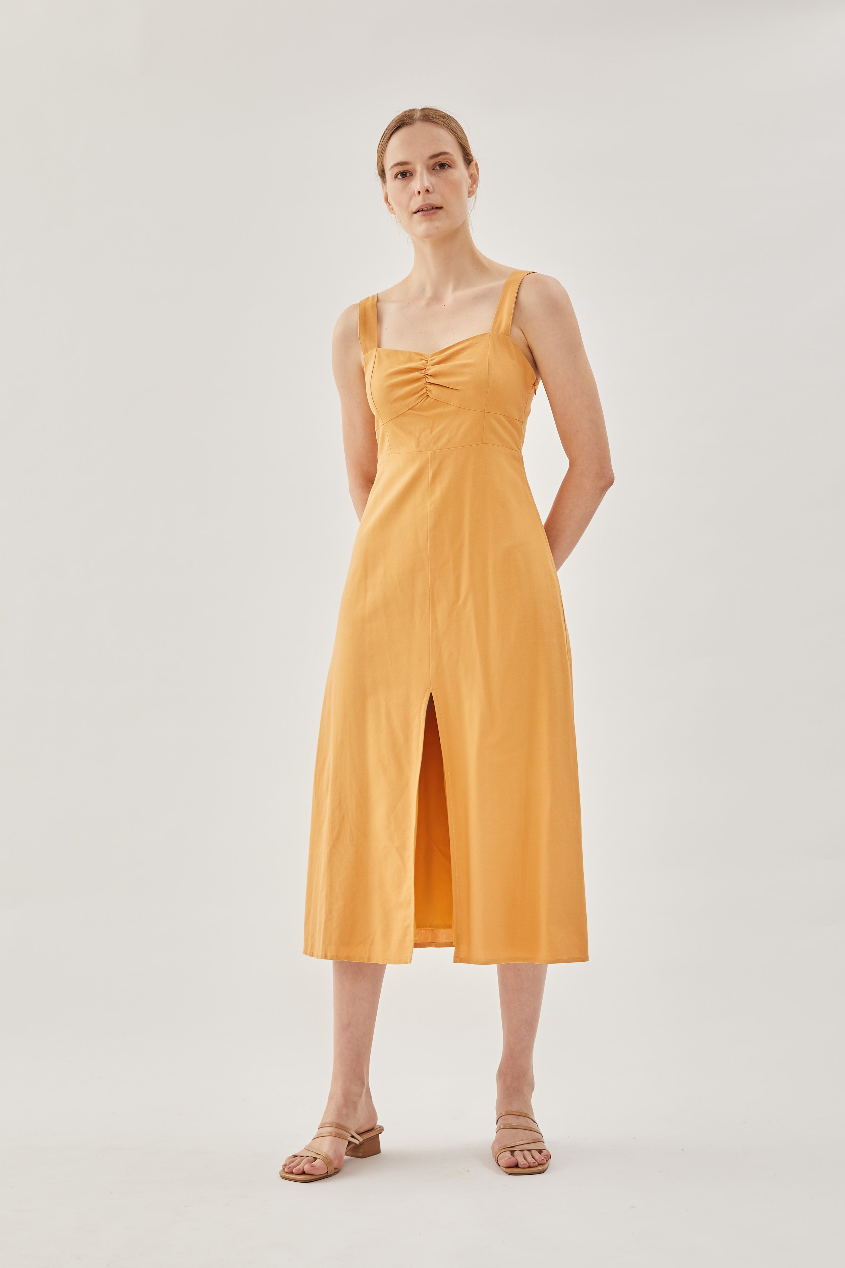 Linen Midi Dress in Sunset
