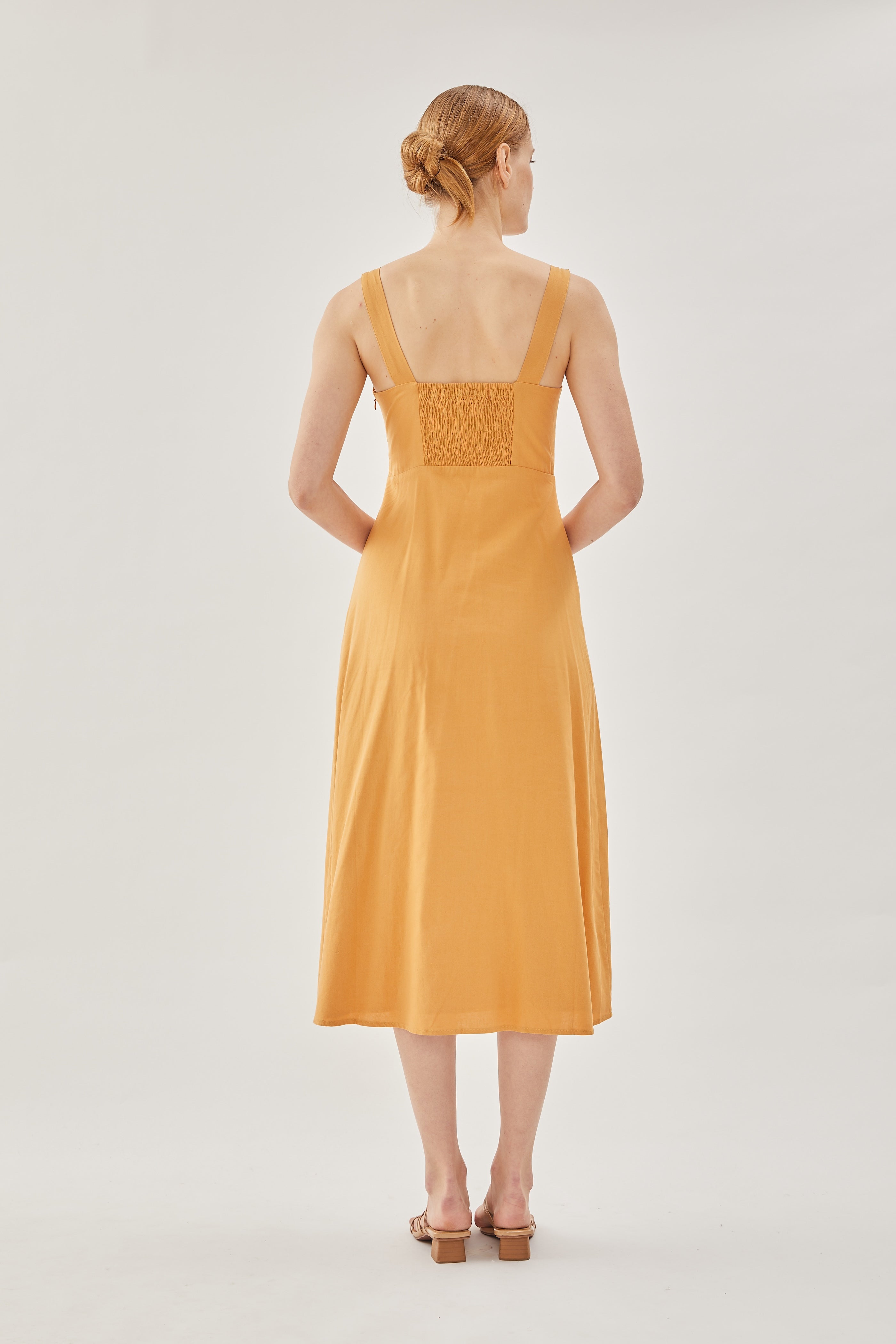 Linen Midi Dress in Sunset