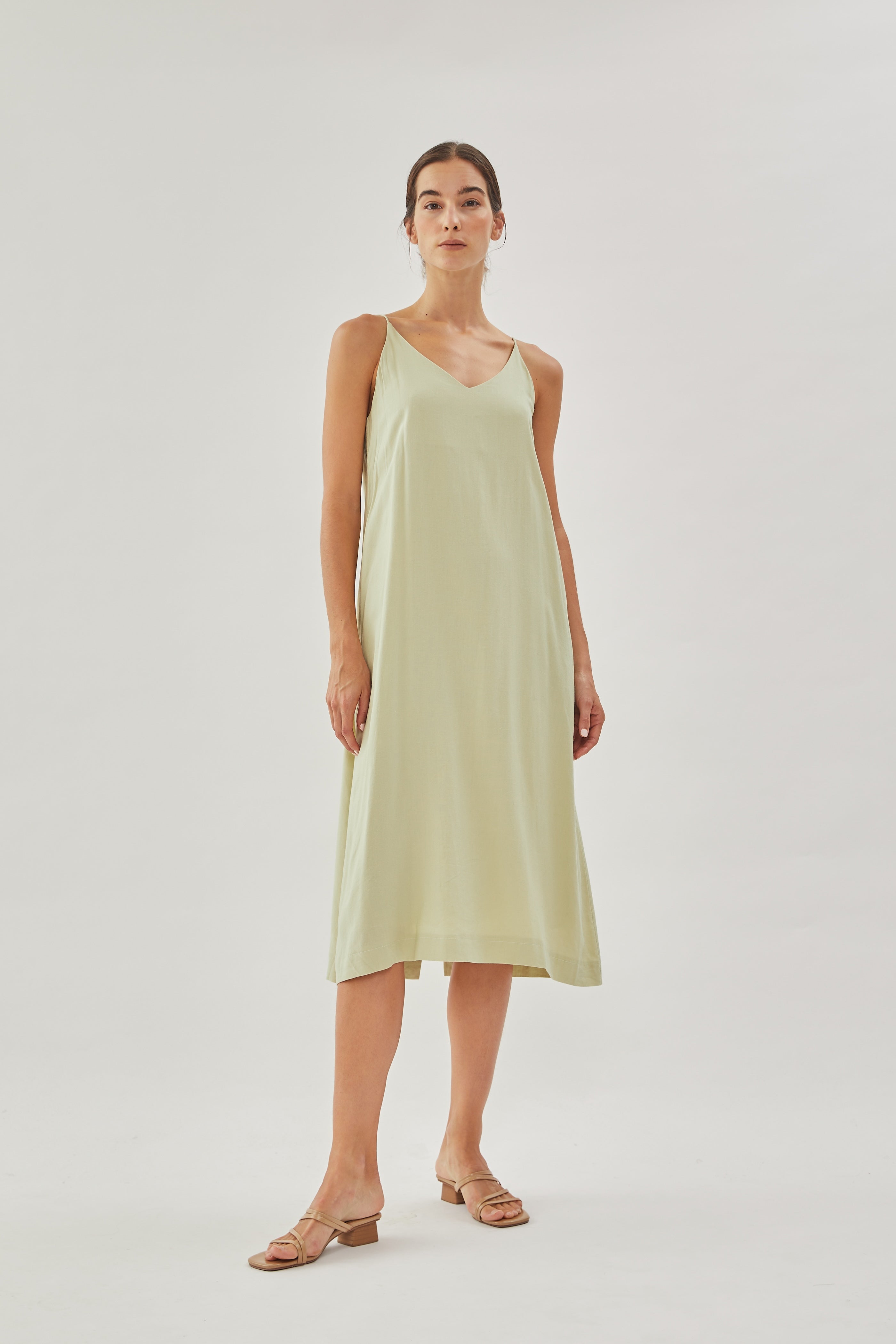 STUDIOS Linen Slip Dress in Sea Mist