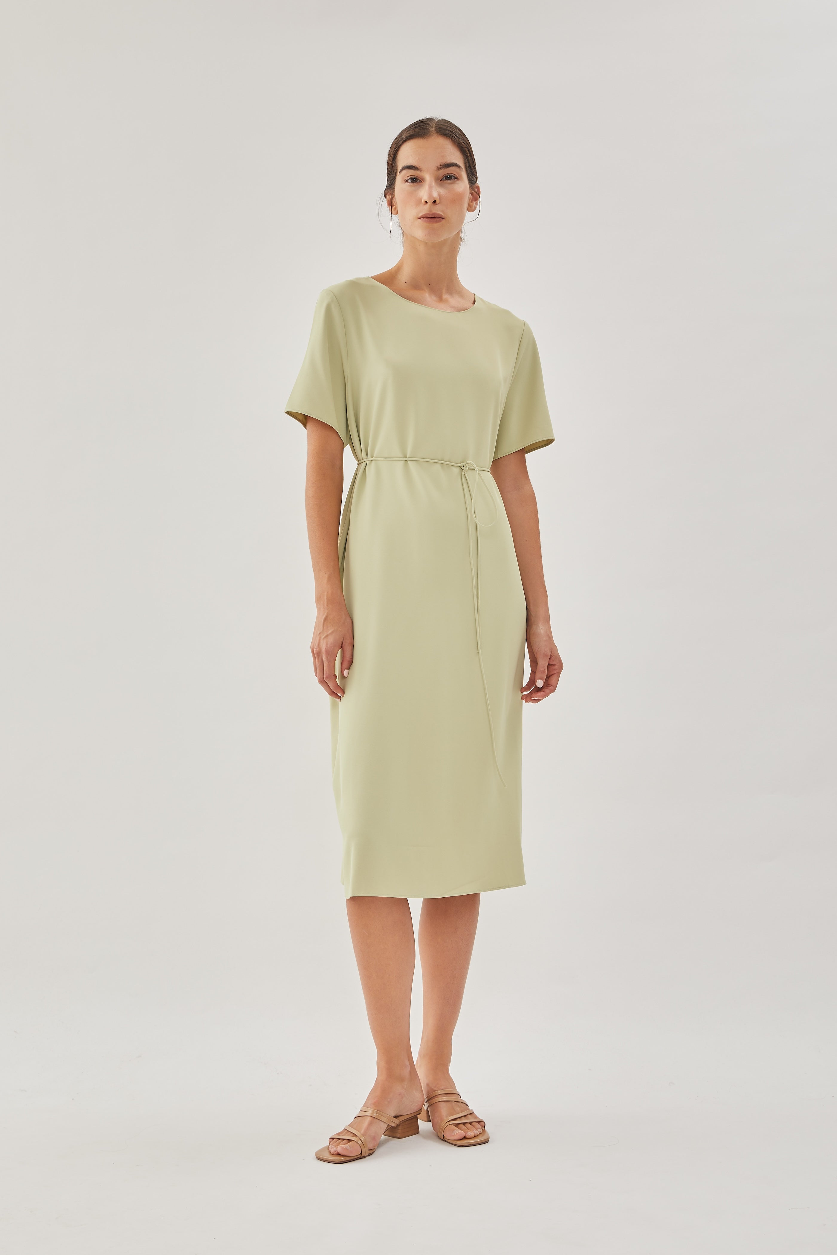 Midi Shift Dress in Soft Green