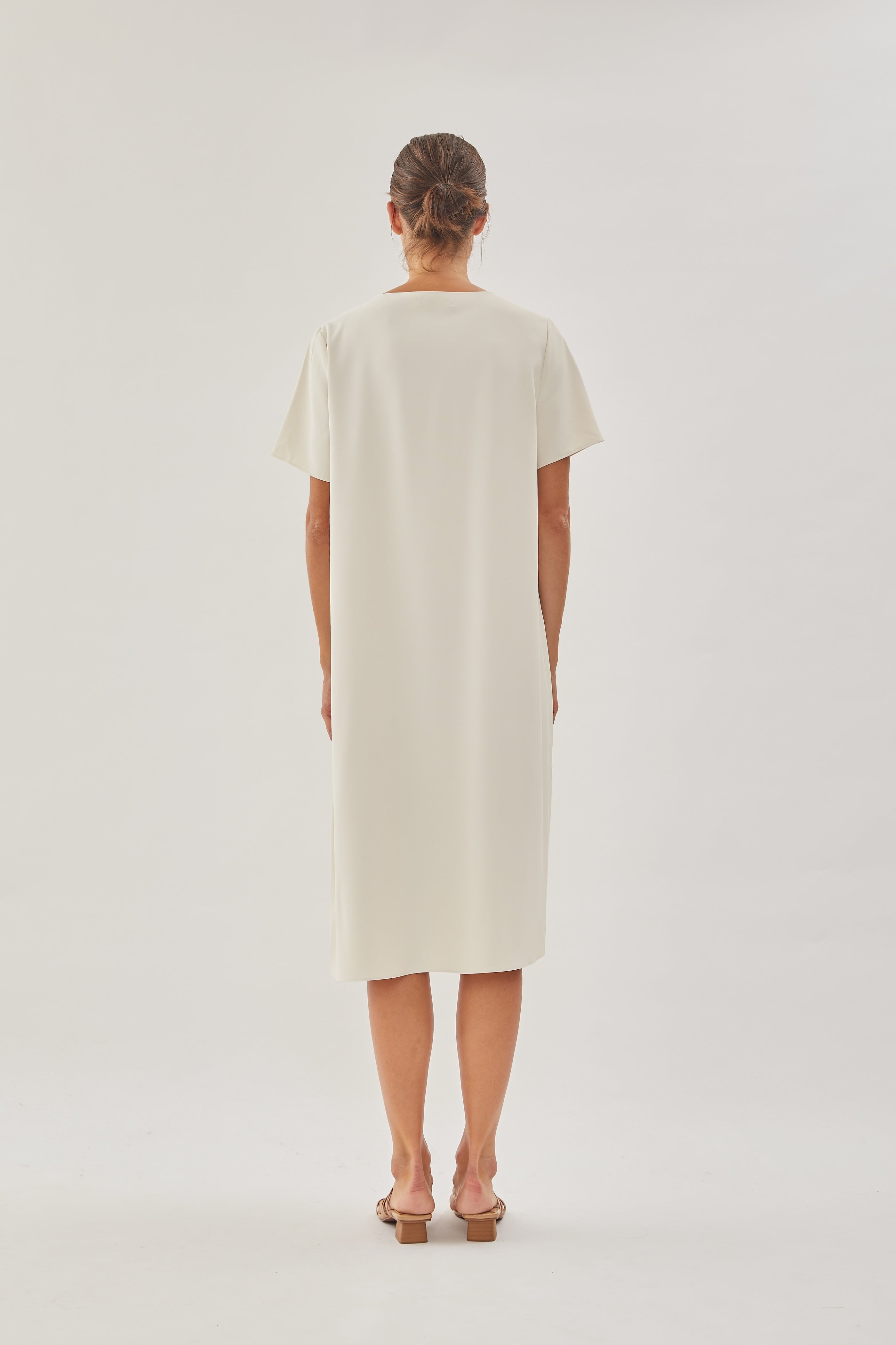 Midi Shift Dress in Cream