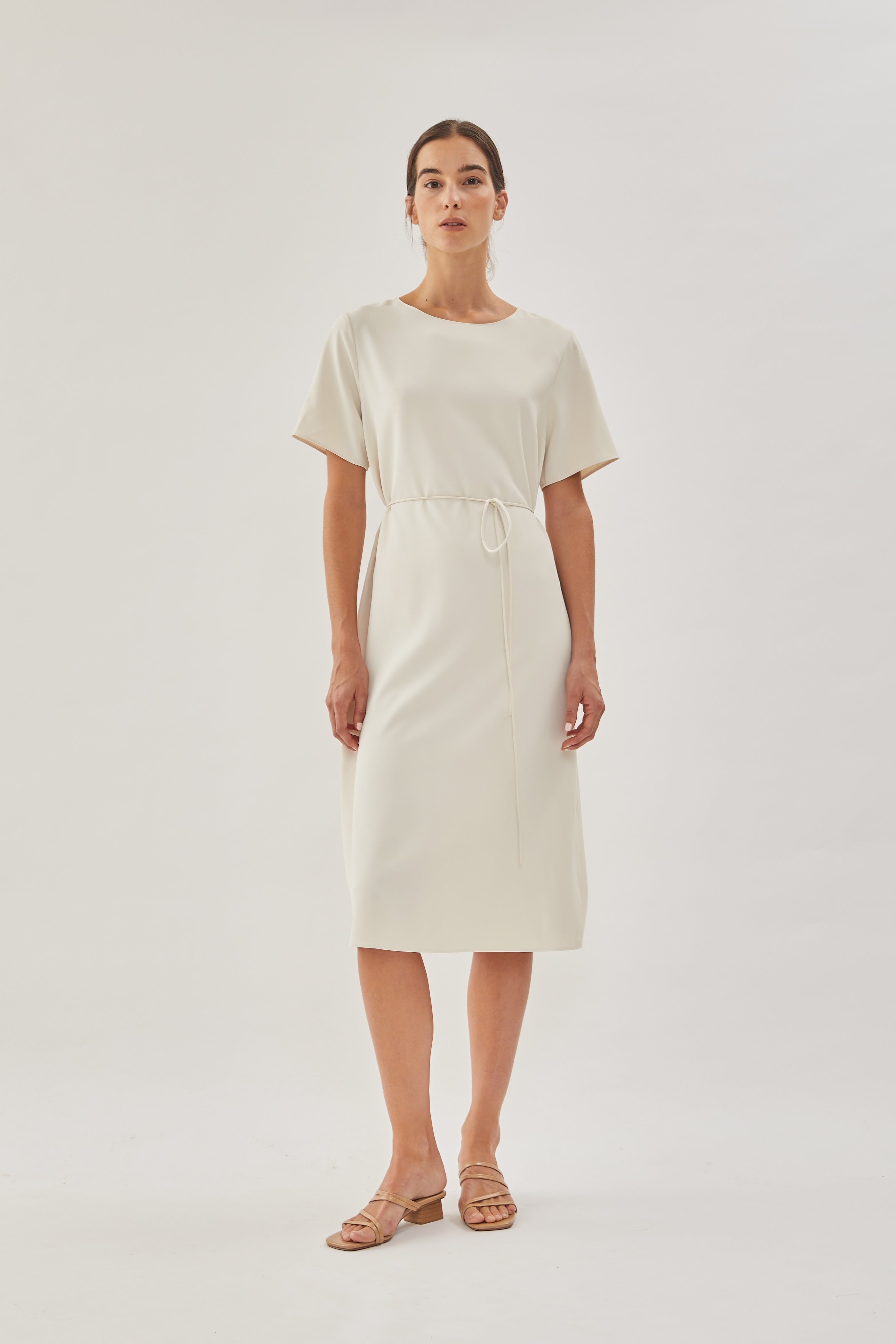 Midi Shift Dress in Cream