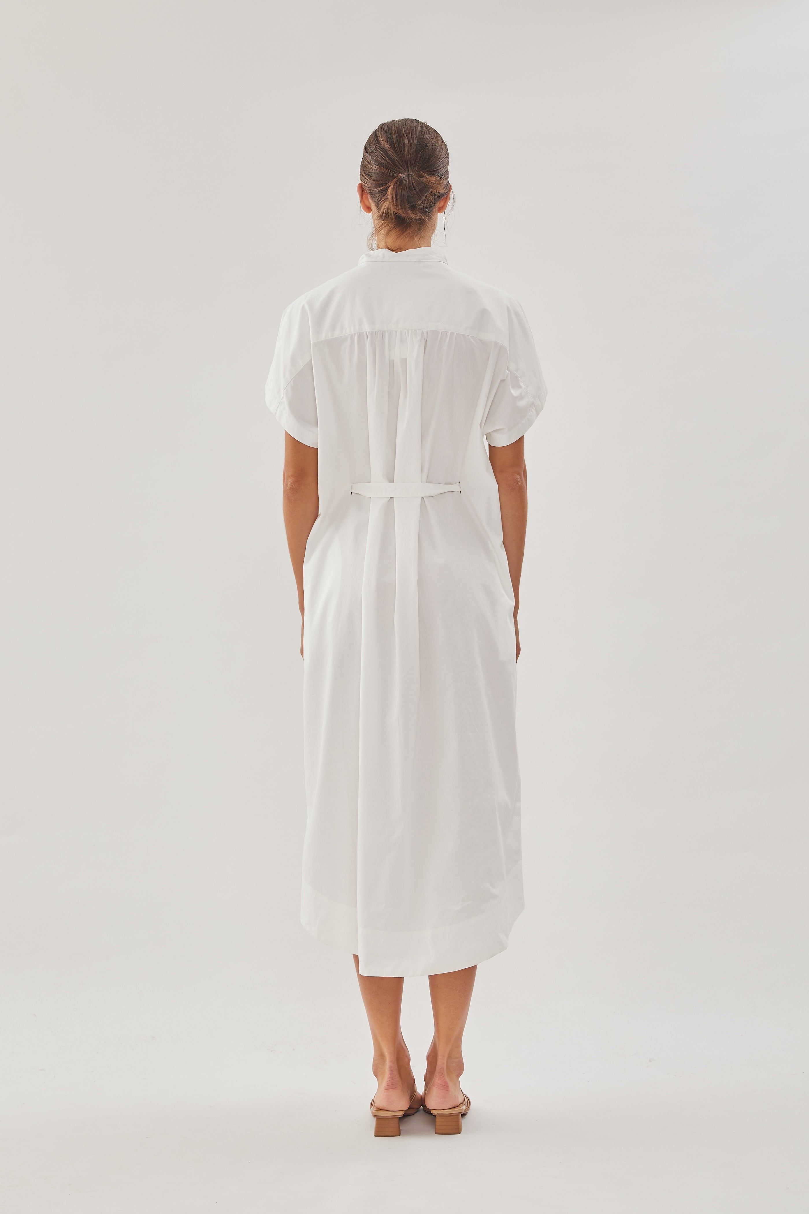 Cotton Shirt Dress in White