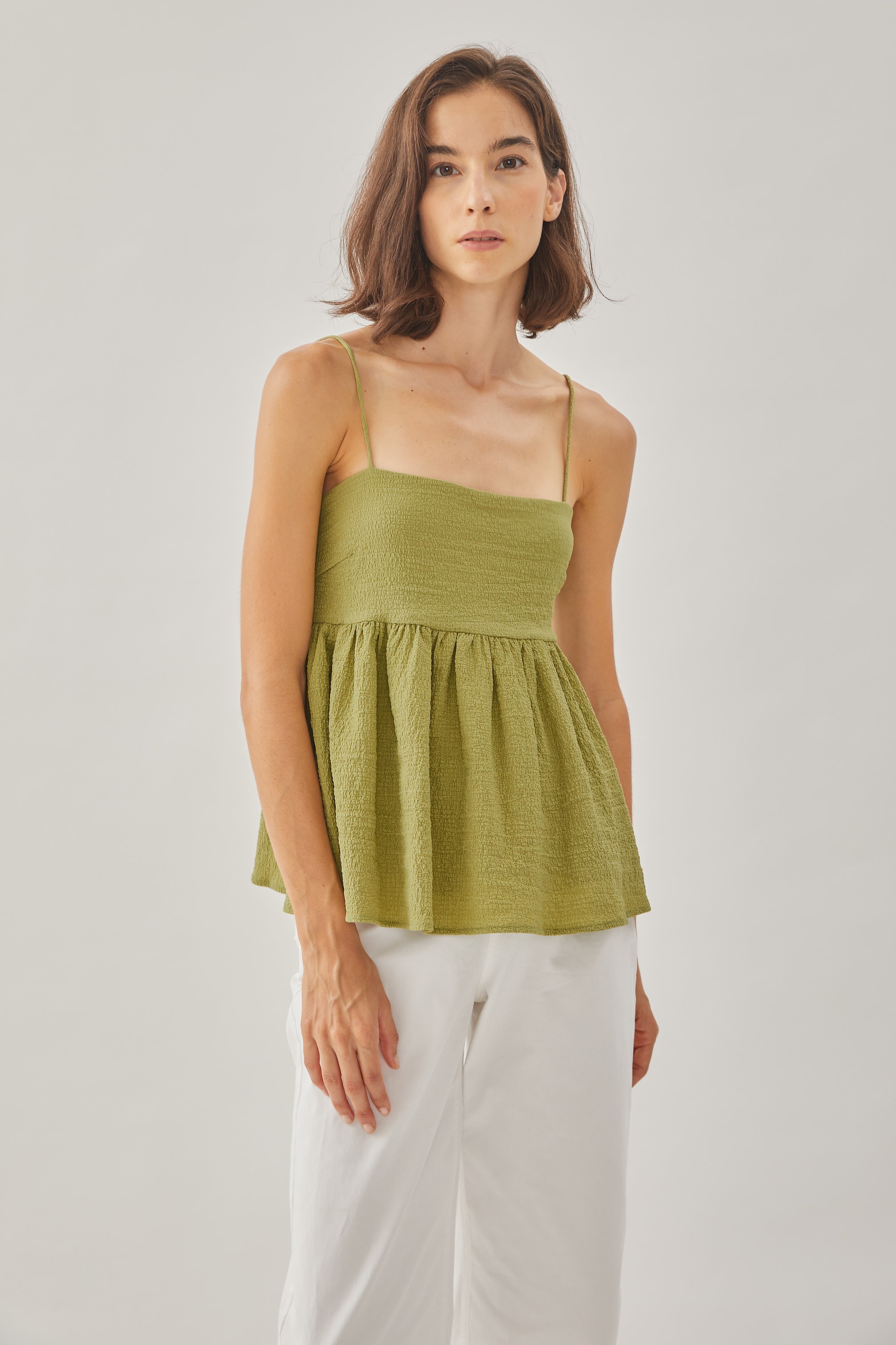 Textured Cami Top in Olive
