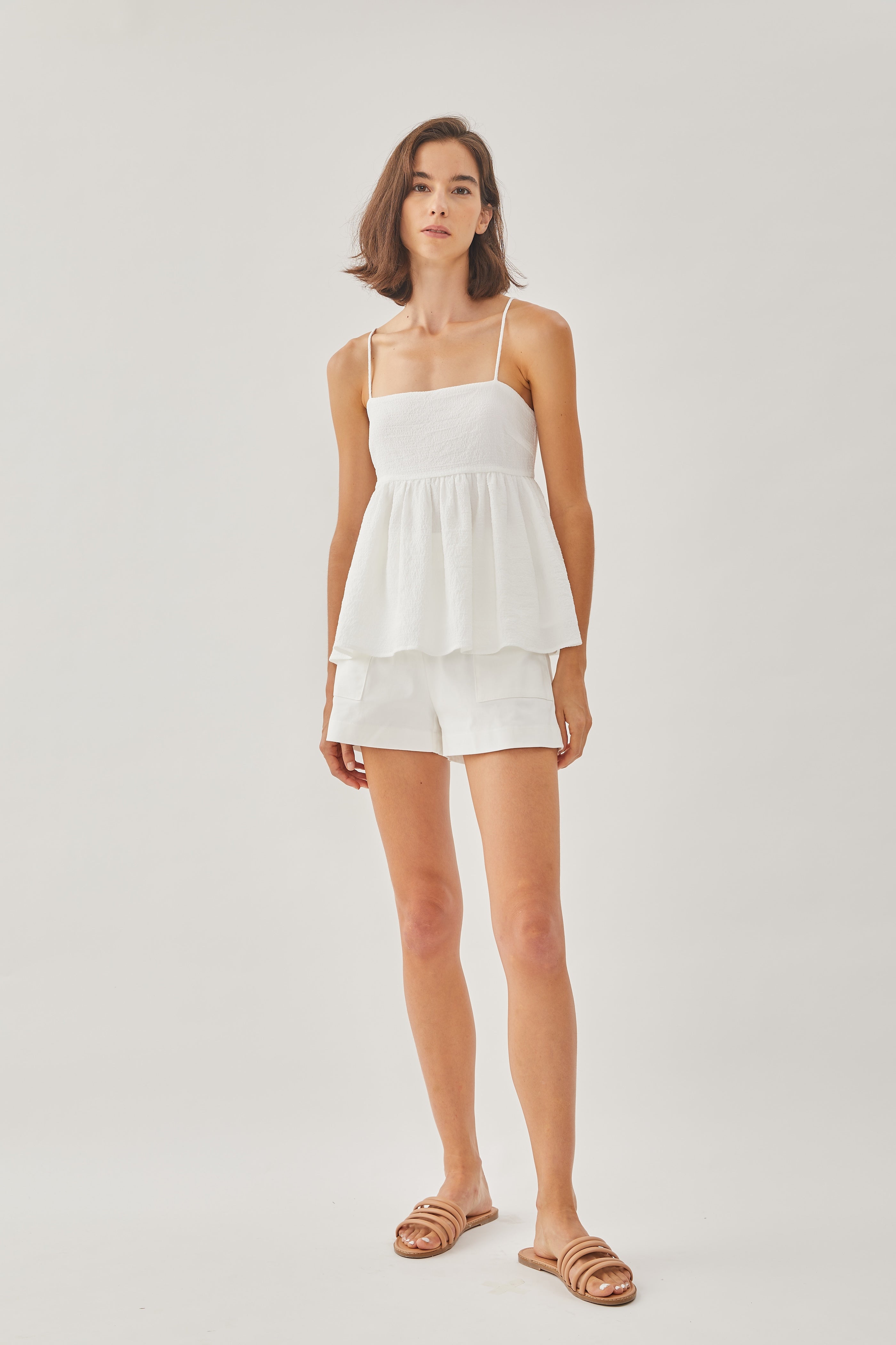 Textured Cami Top in White