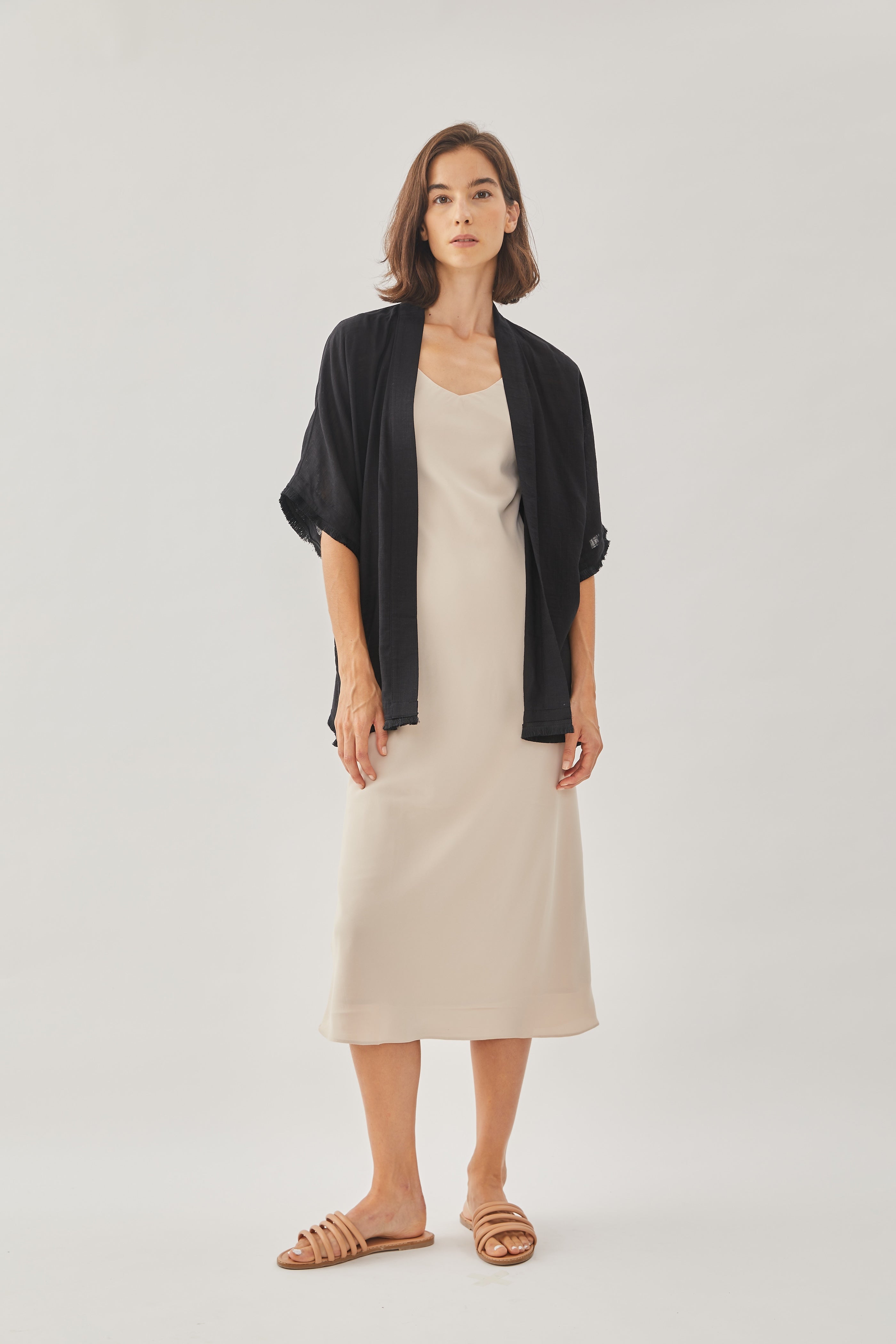 Cotton Kimono in Black (Sale)