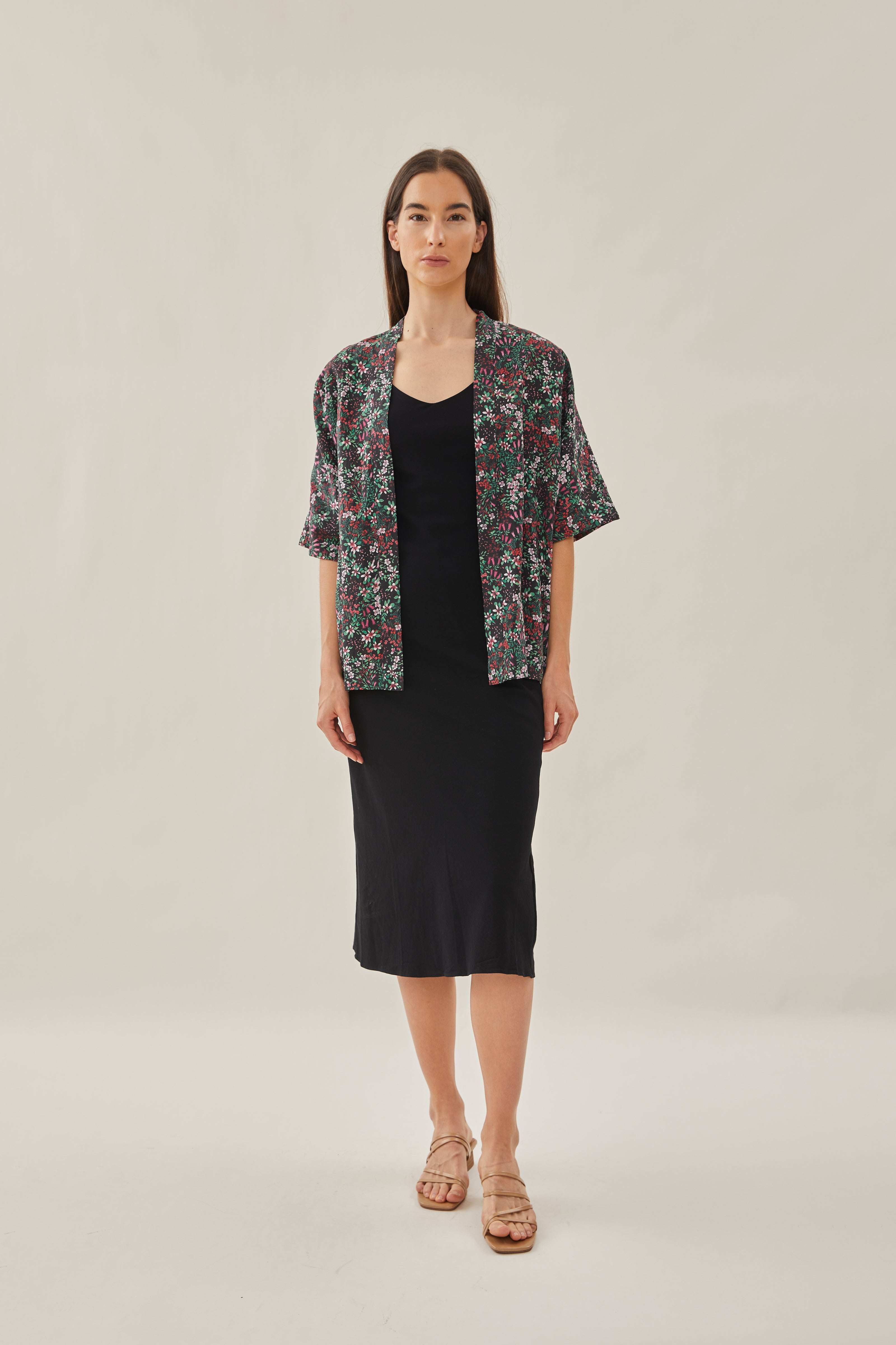 Cotton Kimono Outer in Wild