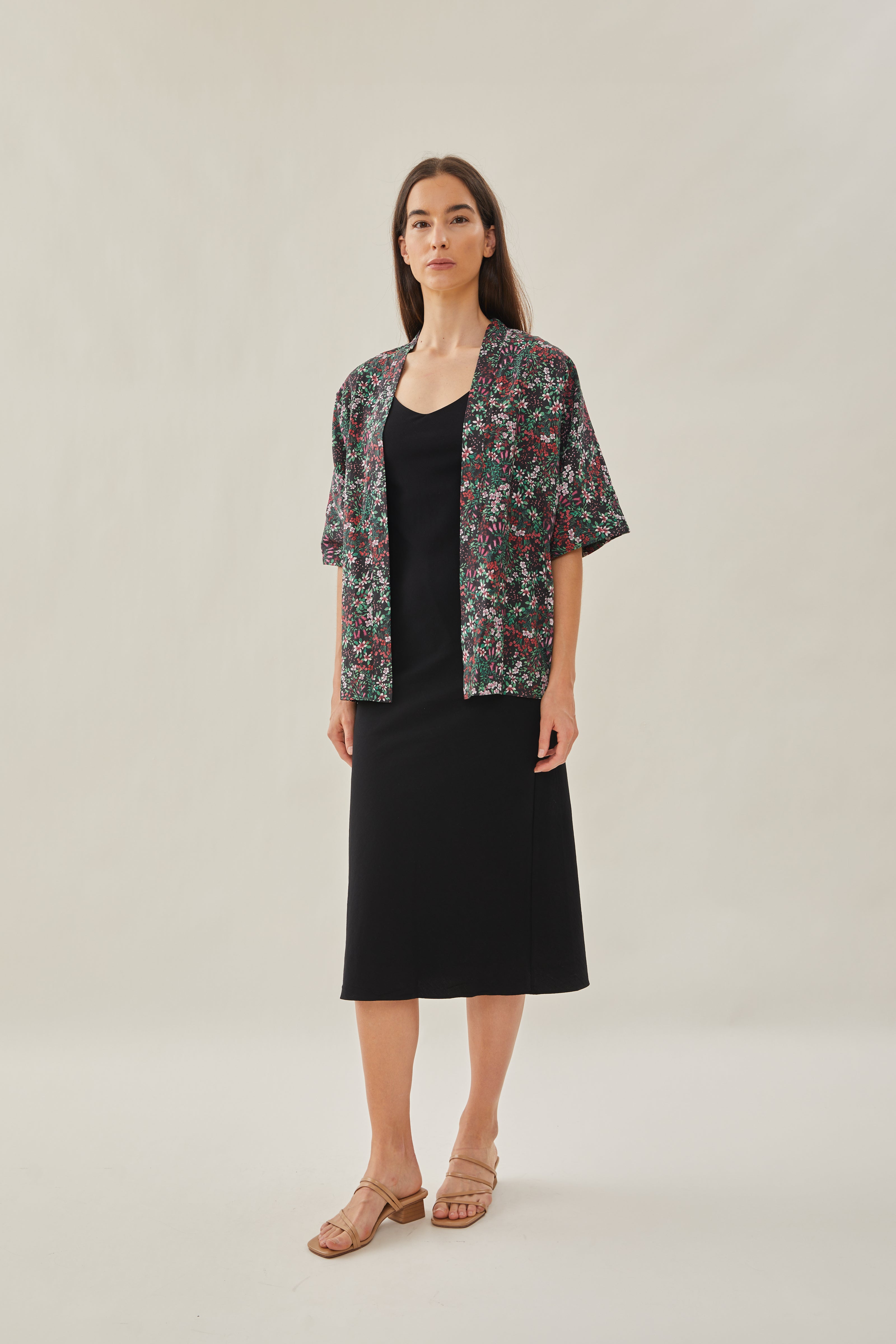 Cotton Kimono Outer in Wild