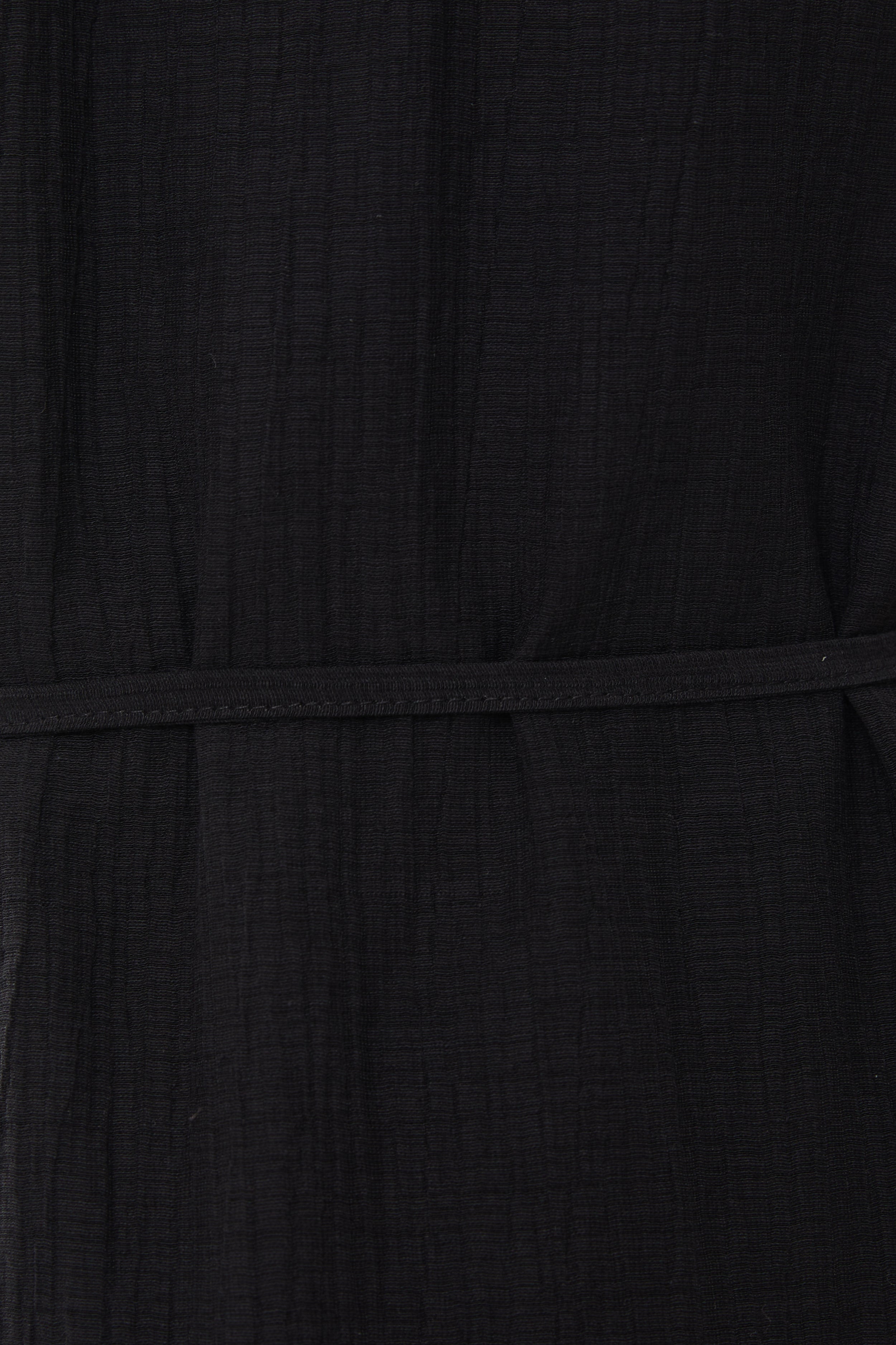 Gathered Dress With Keyhole in Black