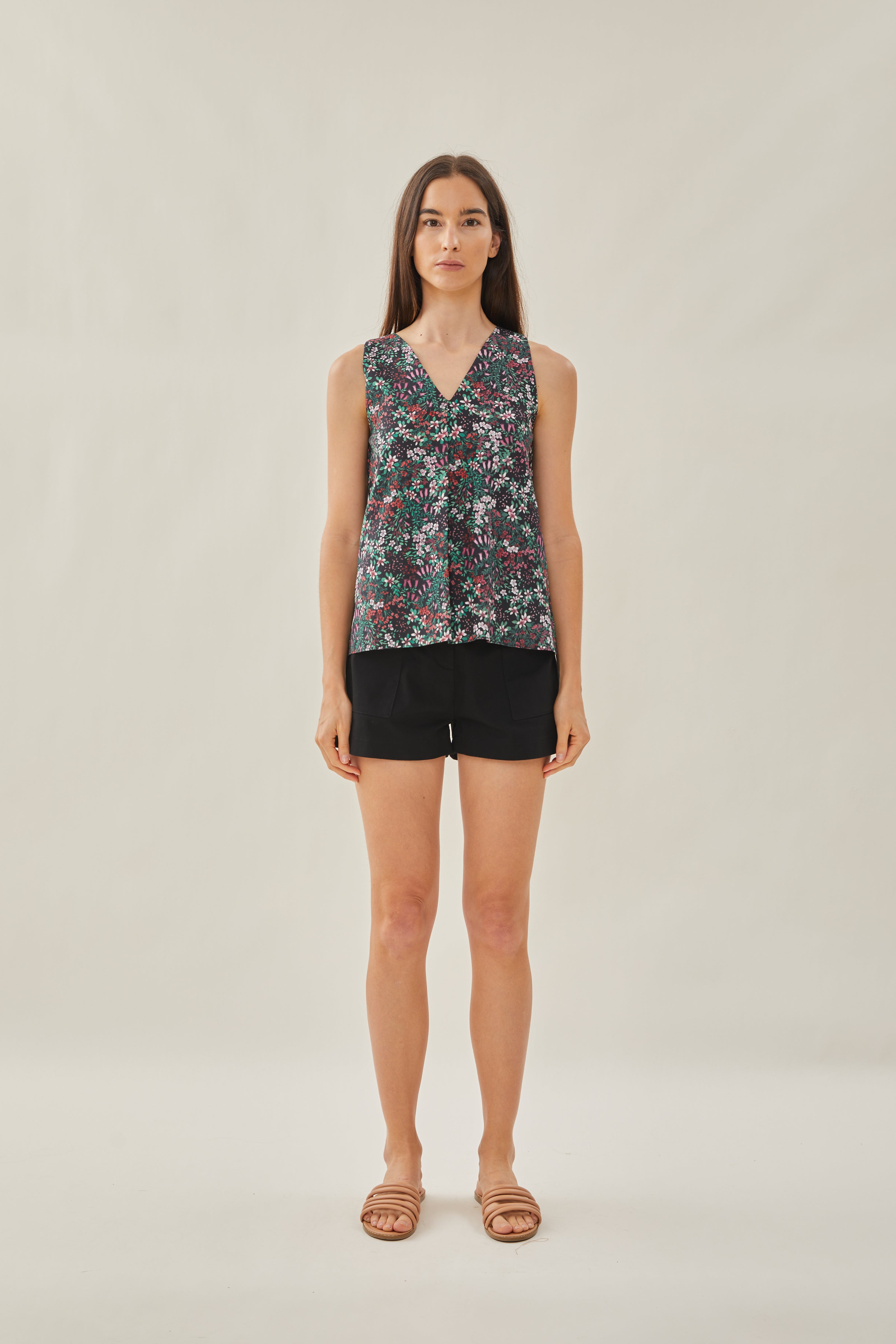 V-Neck Sleeveless Top in Wild