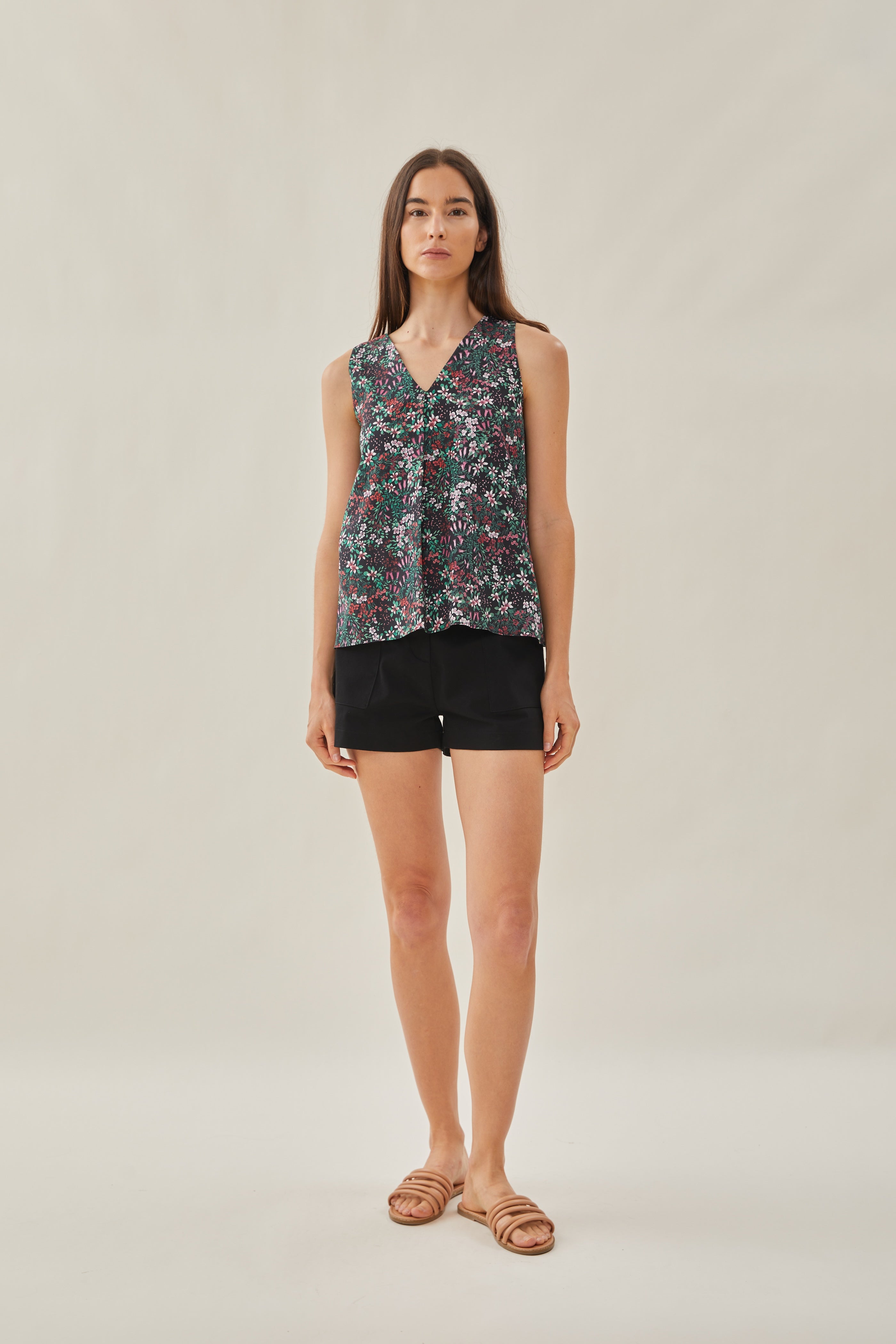 V-Neck Sleeveless Top in Wild