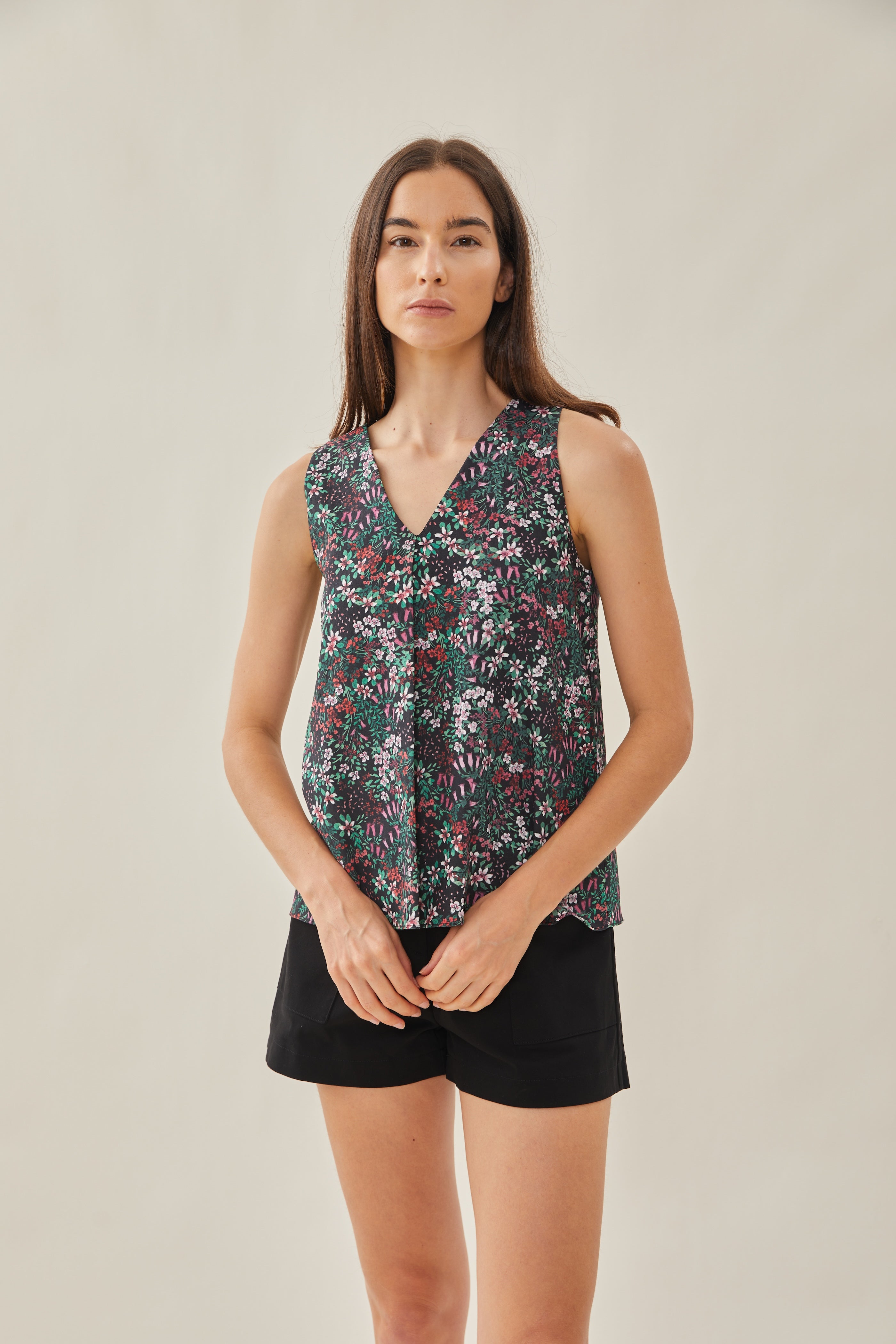 V-Neck Sleeveless Top in Wild