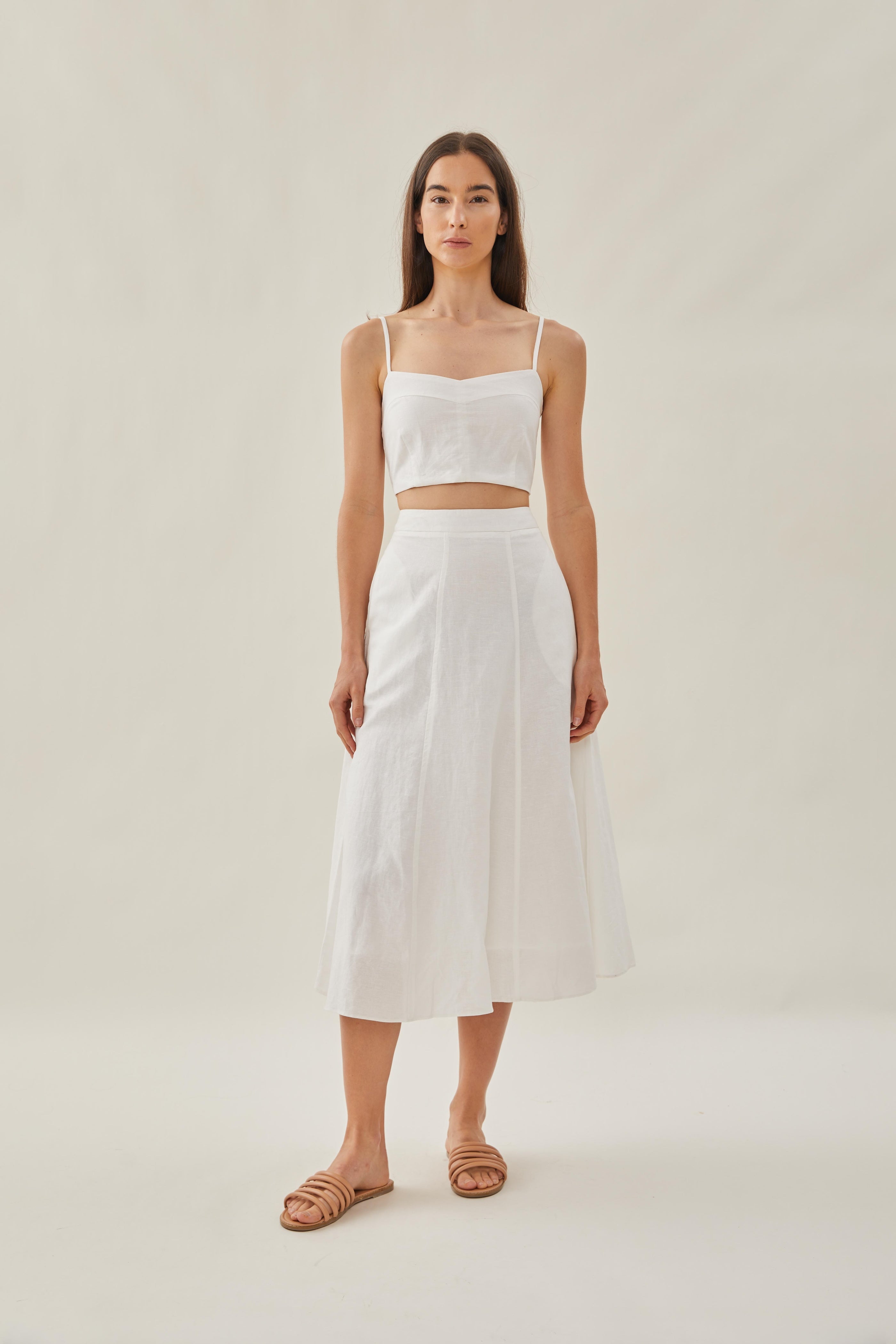 Bustier Cropped Tank in White