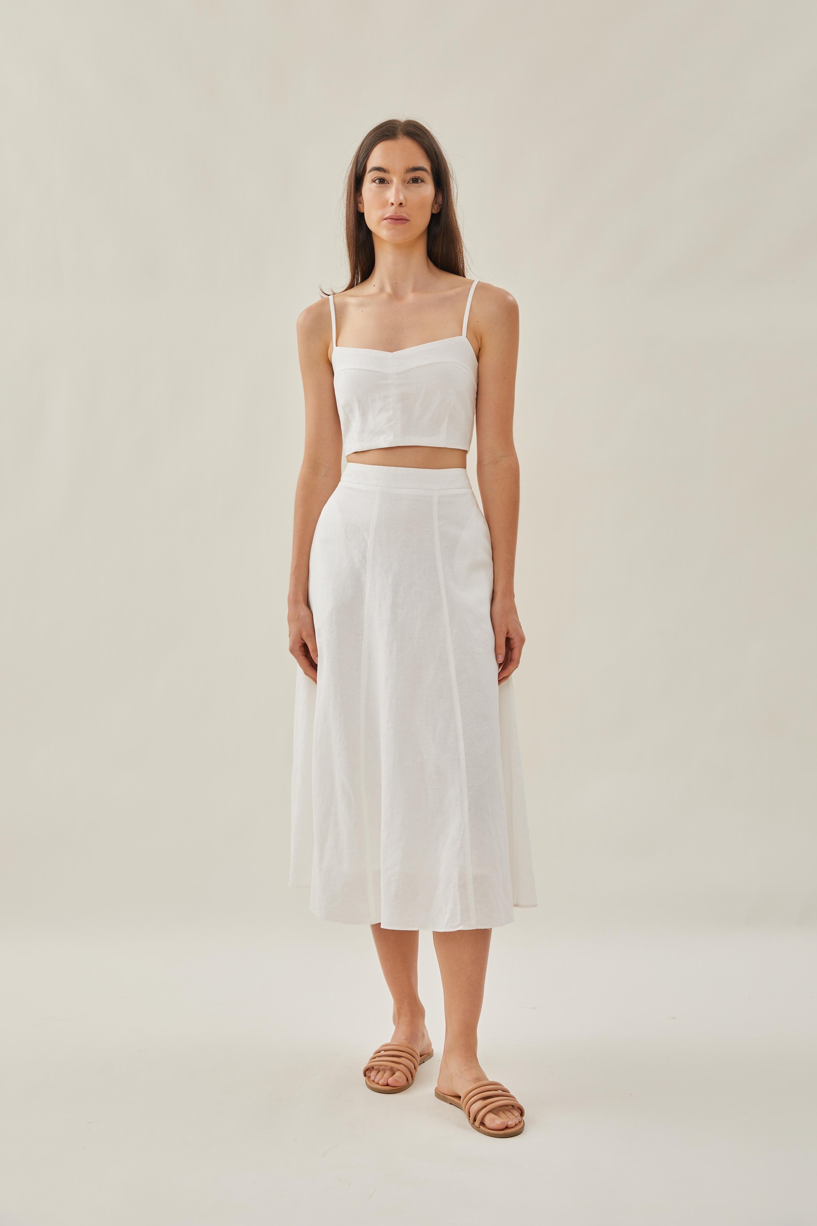 Bustier Cropped Tank in White