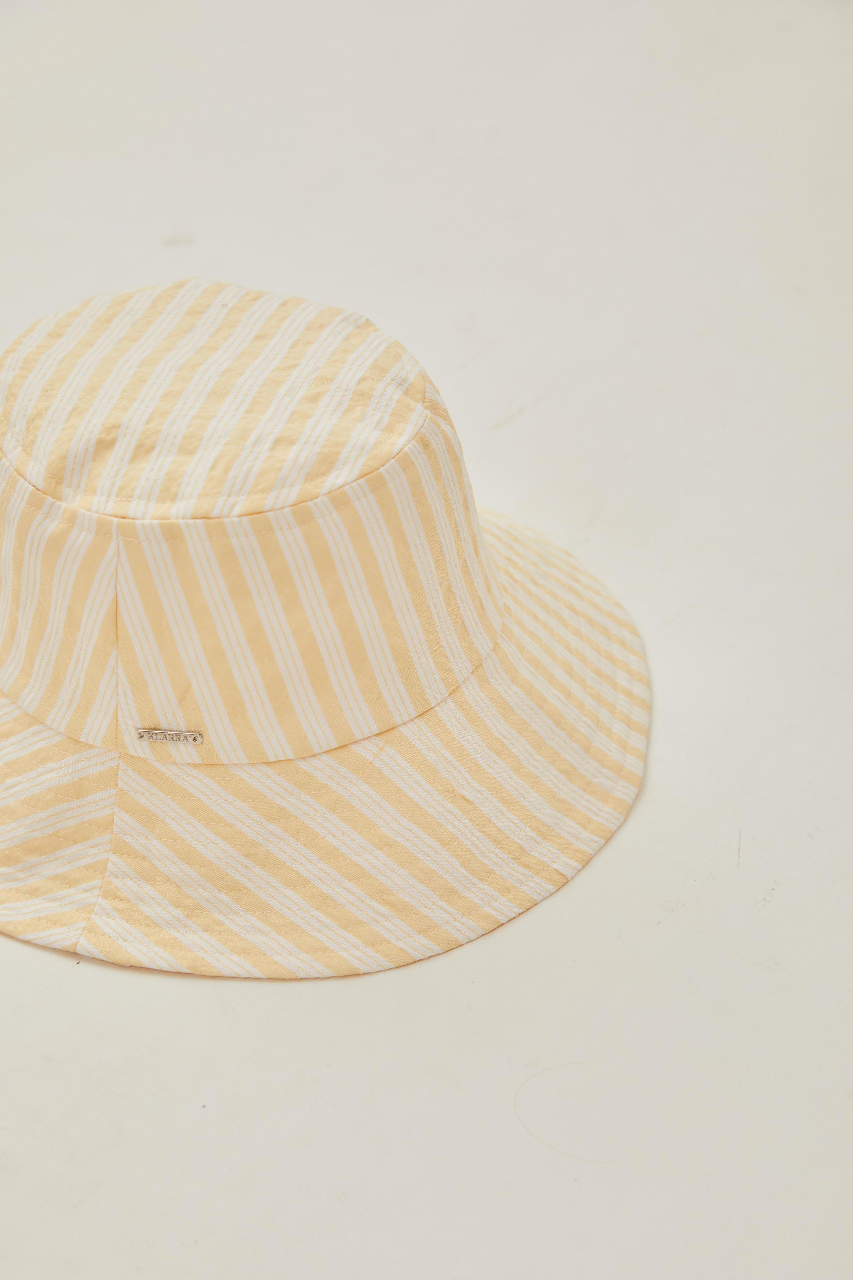 Bucket Hat in Stripe Yellow