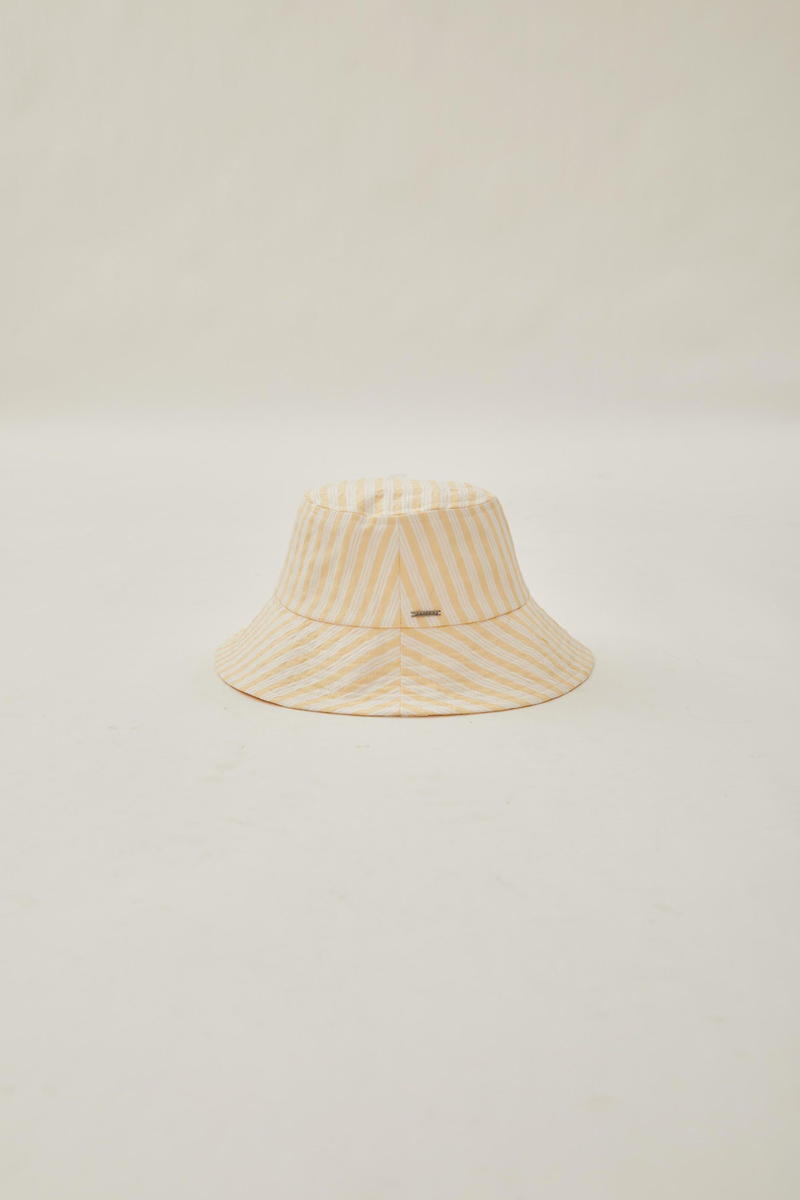 Bucket Hat in Stripe Yellow