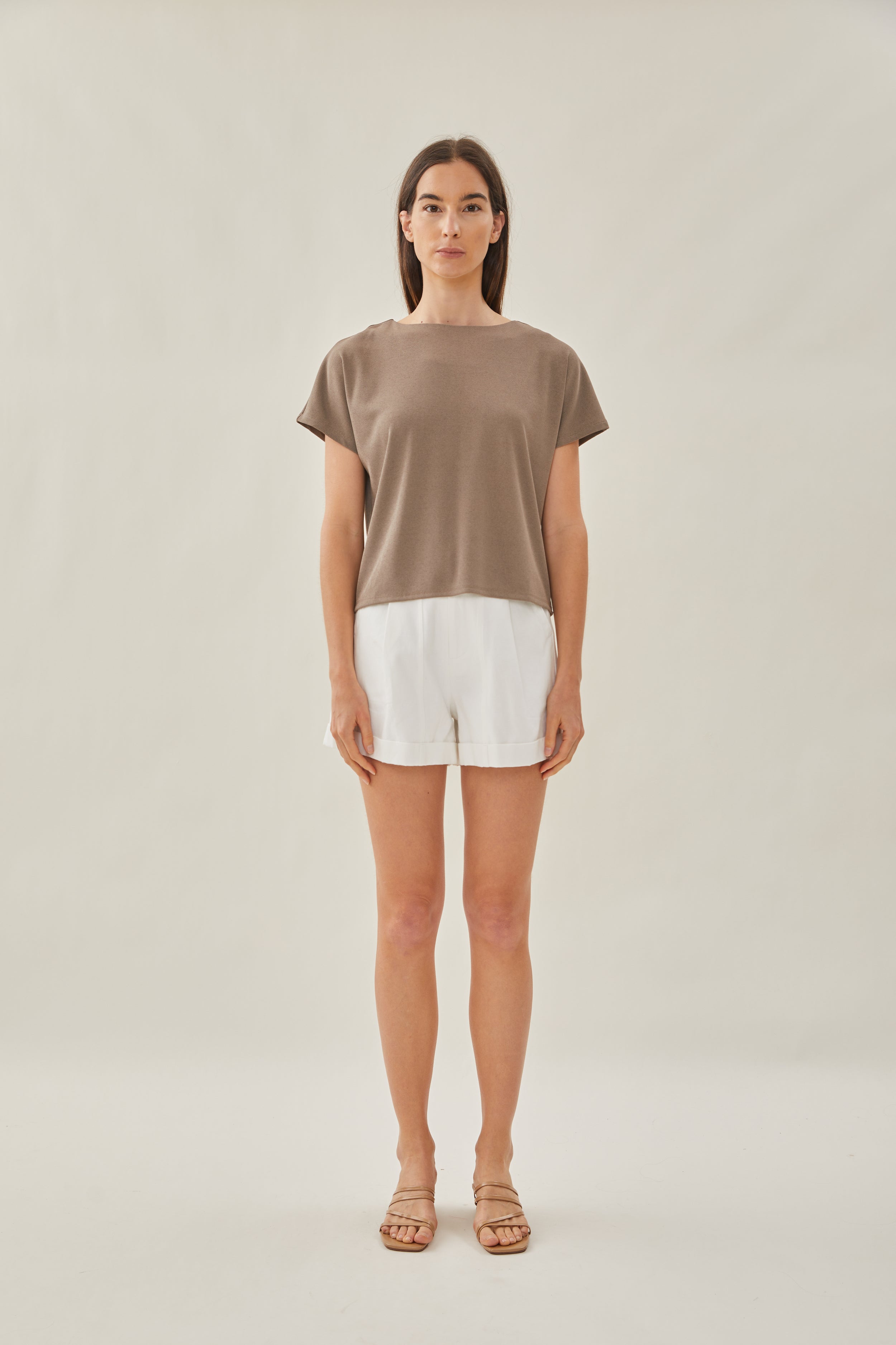 Classic Relaxed Blouse in Taupe