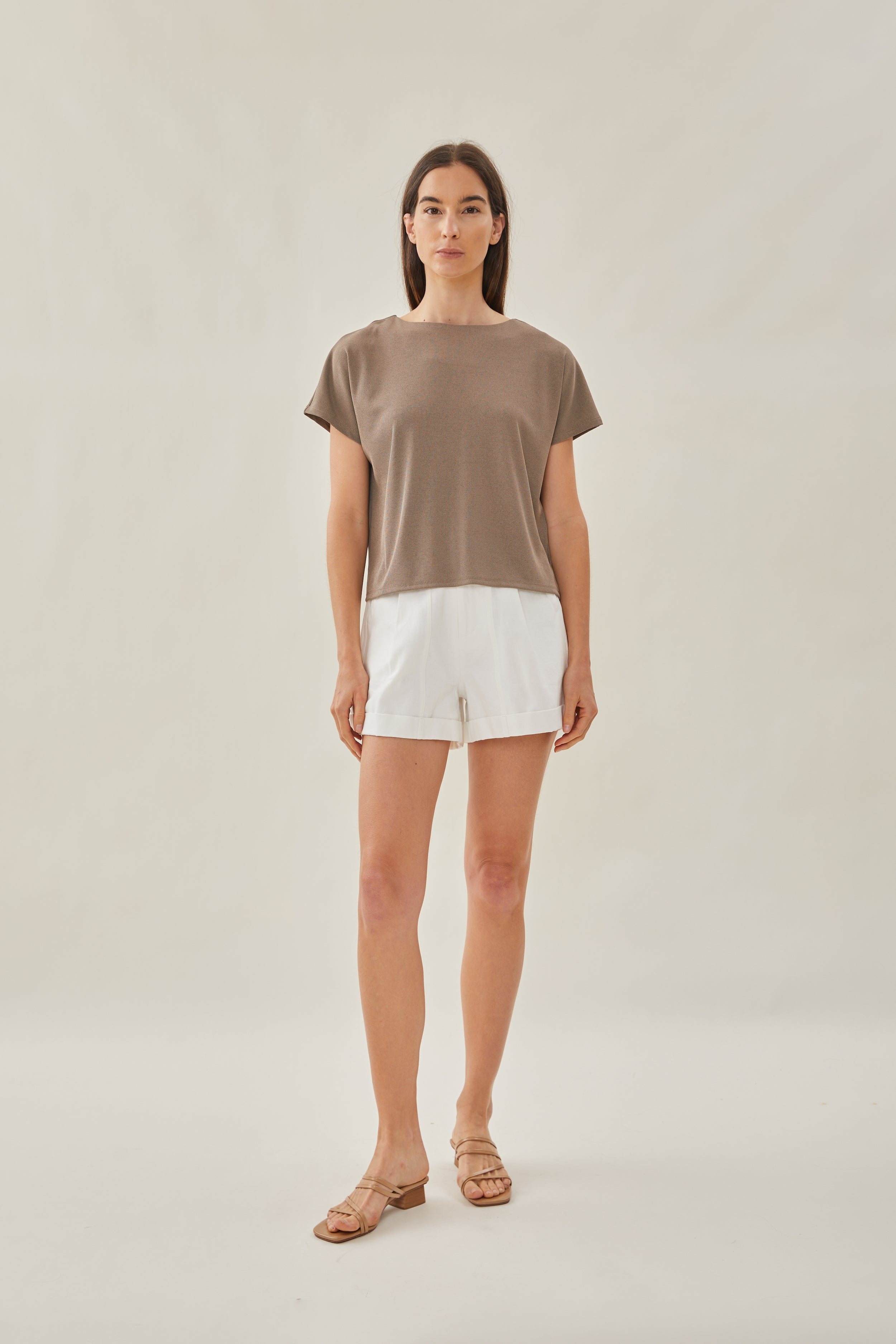 Classic Relaxed Blouse in Taupe