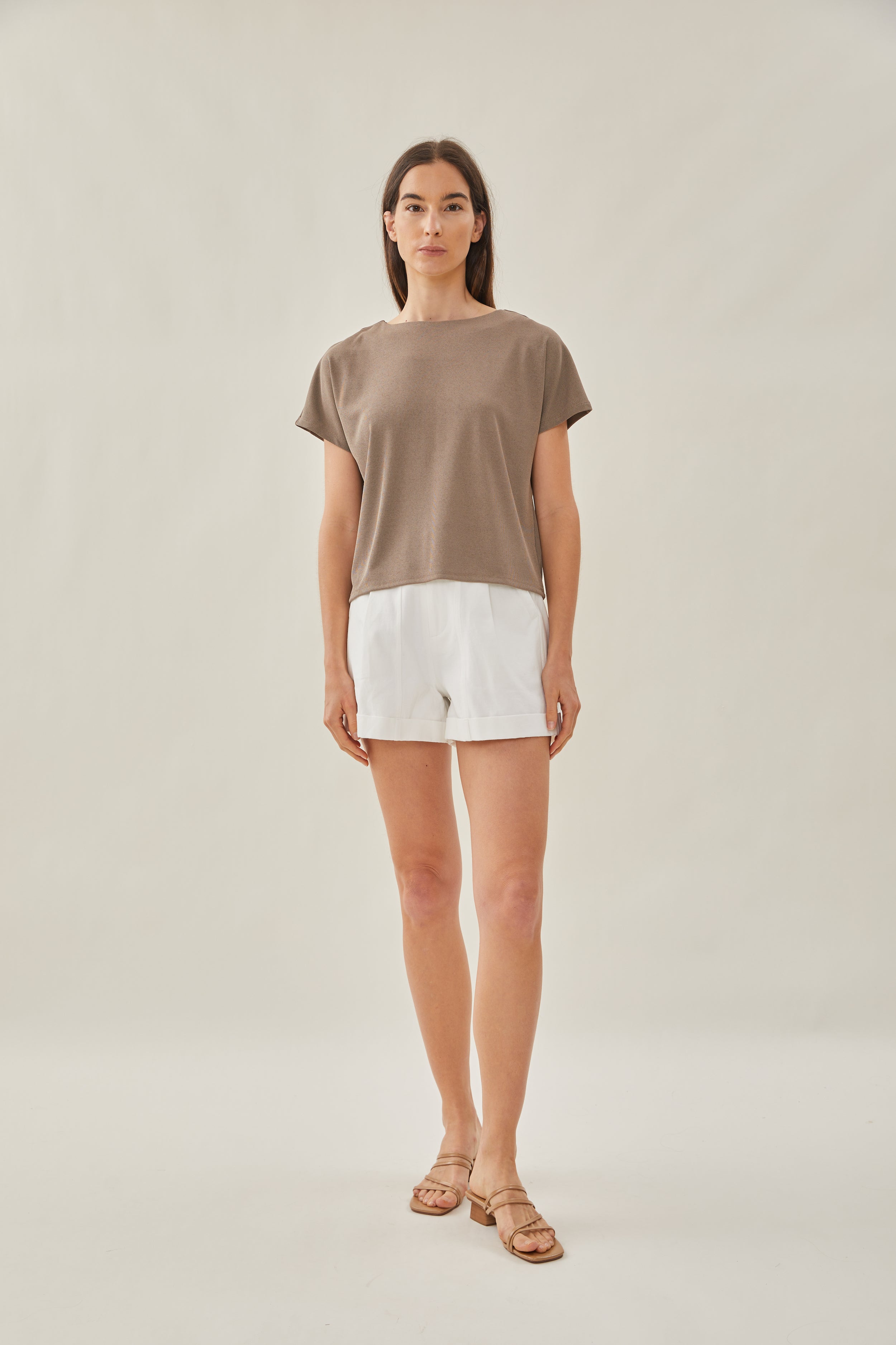 Classic Relaxed Blouse in Taupe