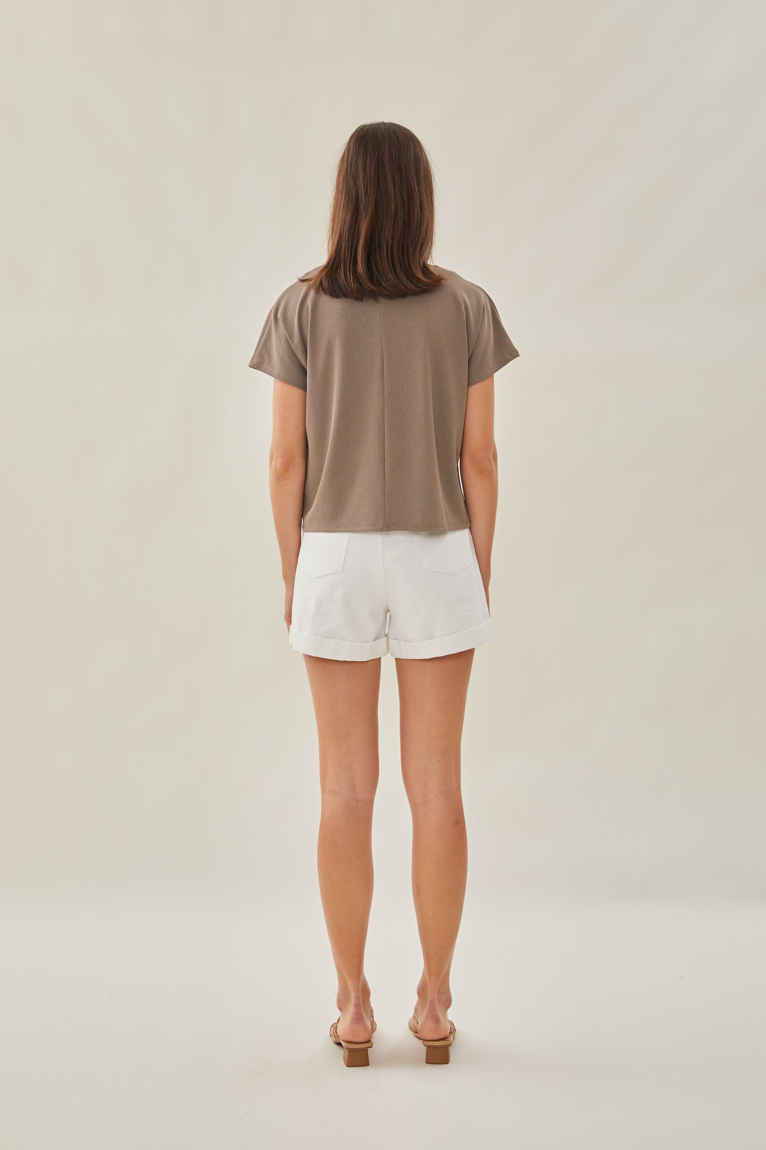 Classic Relaxed Blouse in Taupe