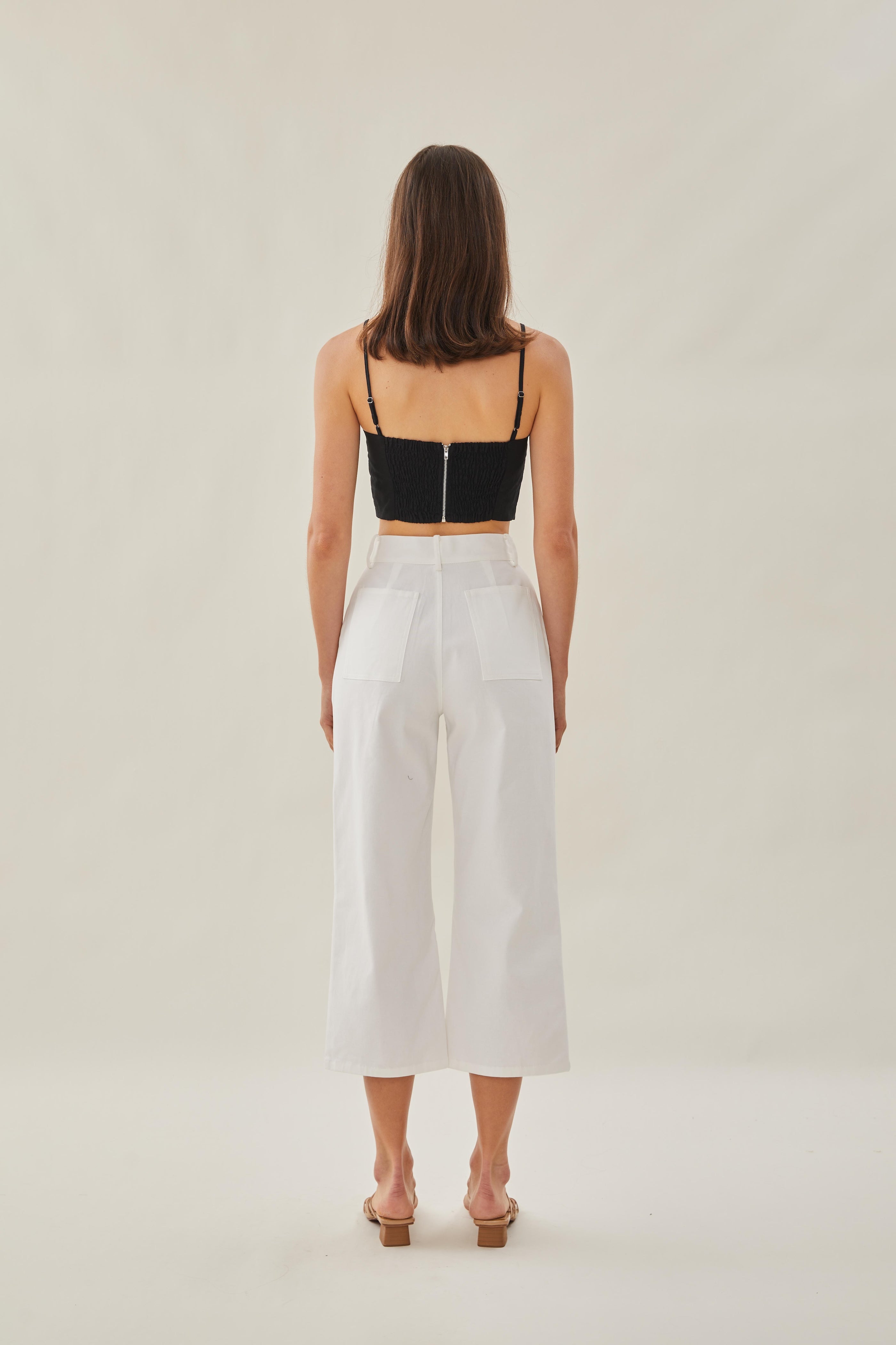 Bustier Cropped Tank in Black
