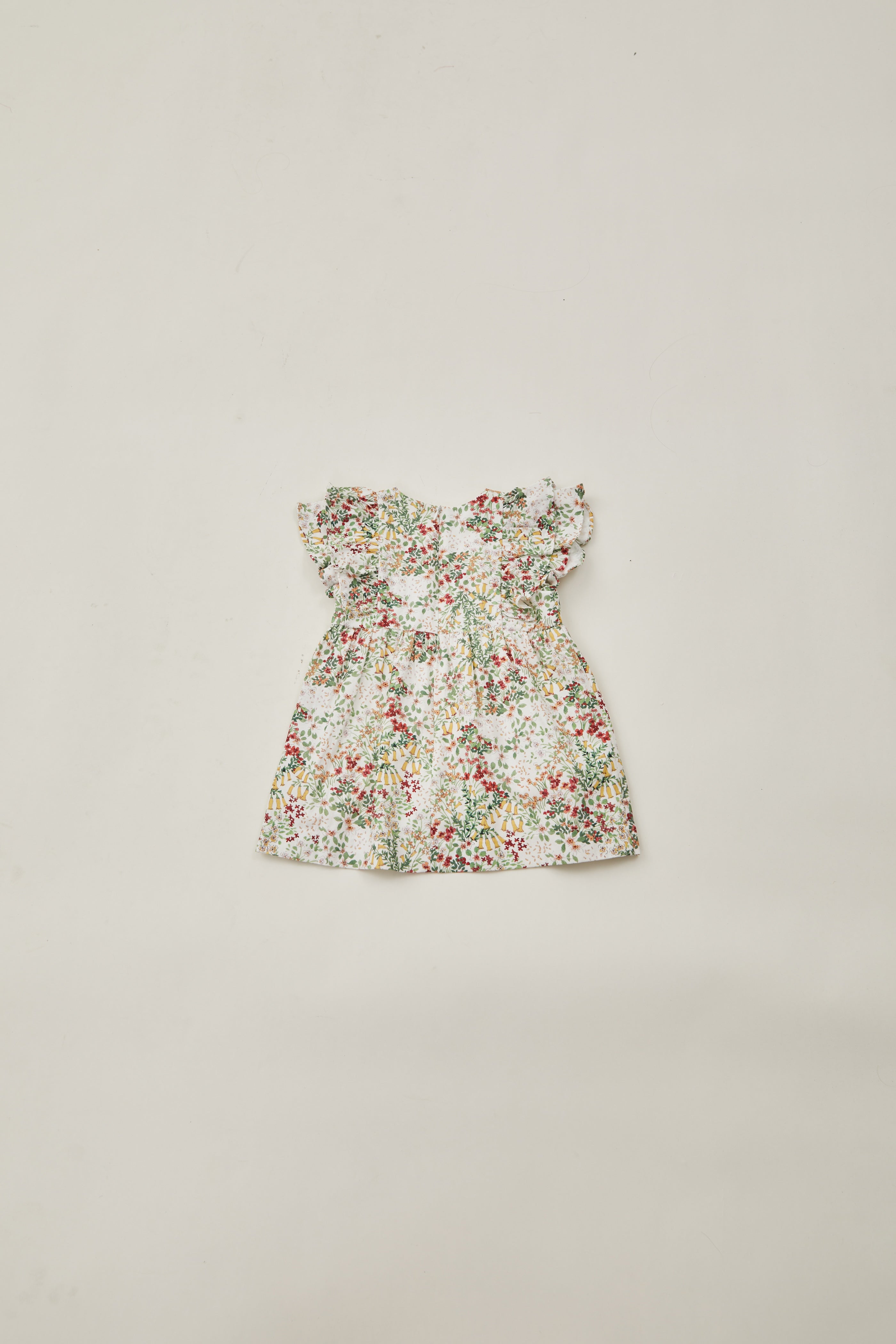 Mini Flutter Sleeved Dress in Botany