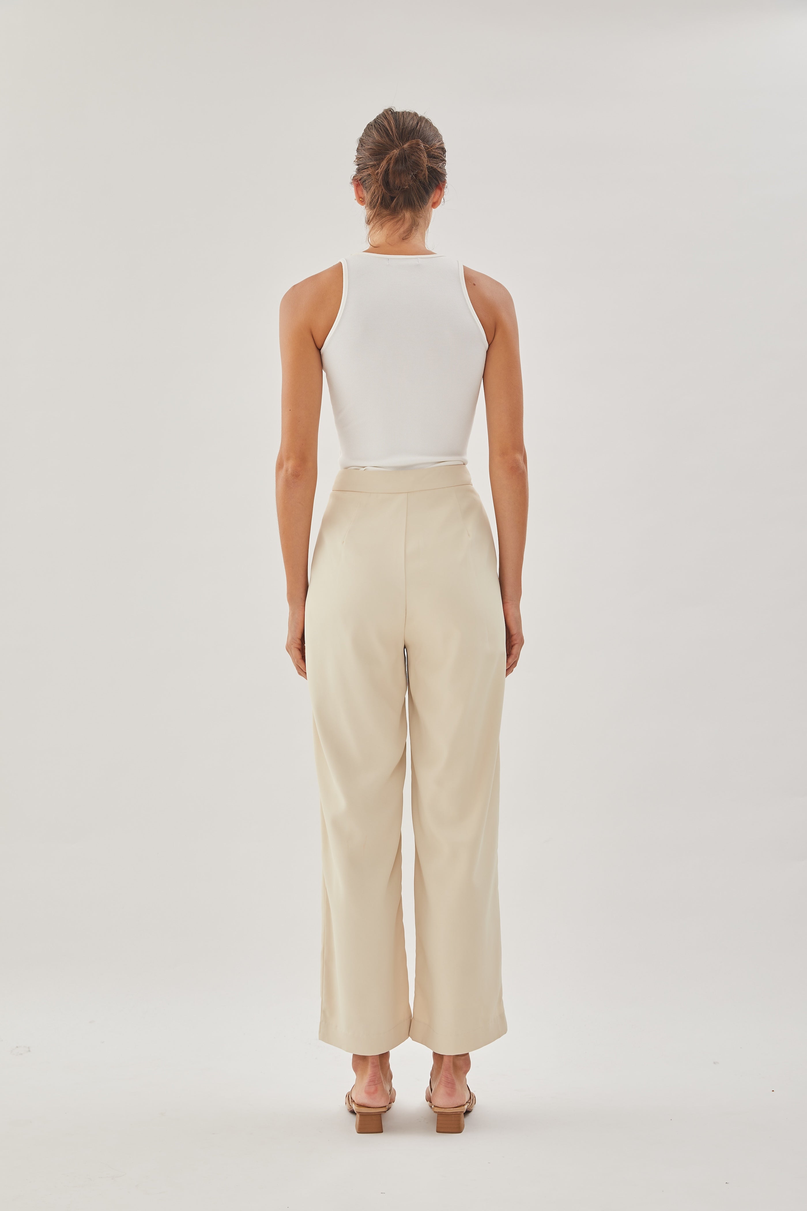Straight Legged Pants in Cream
