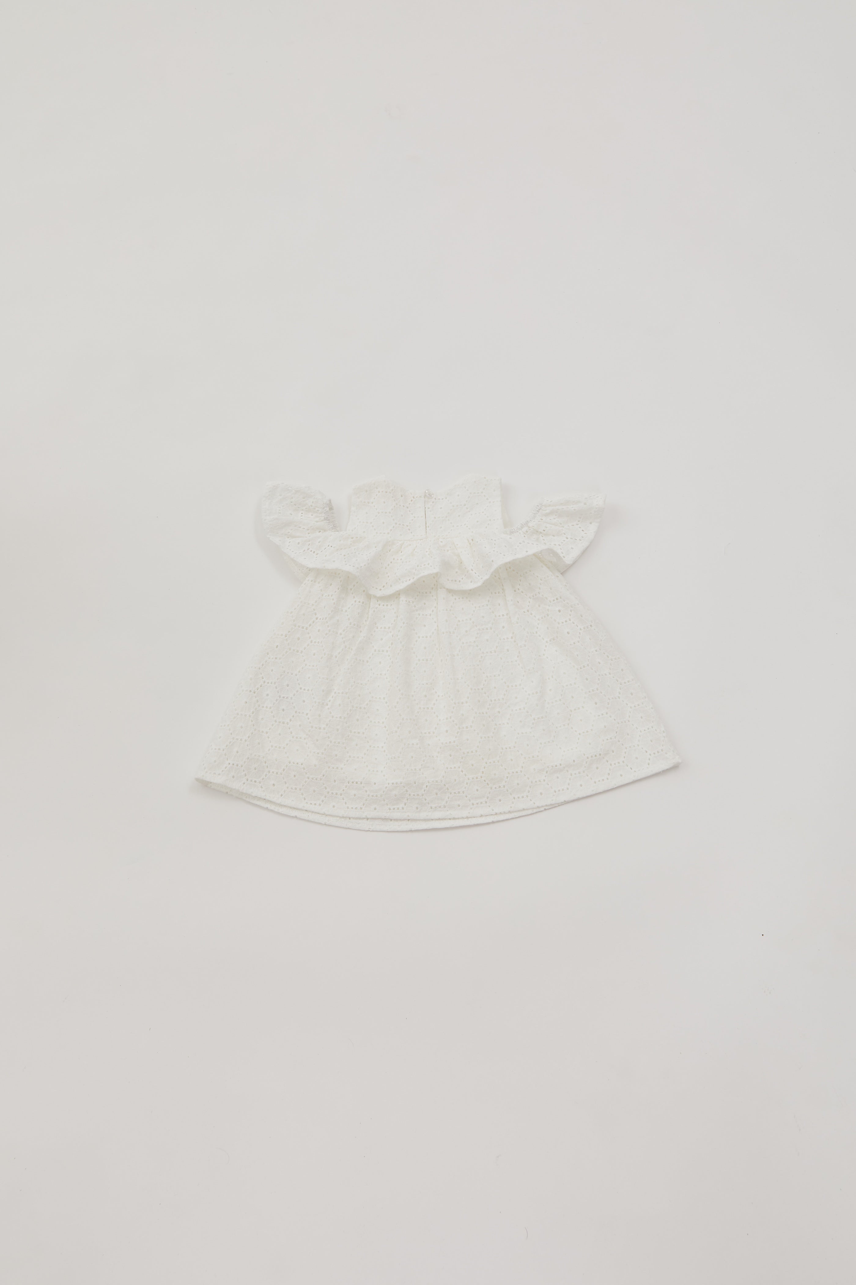 Mini Cotton Crochet Dress in White