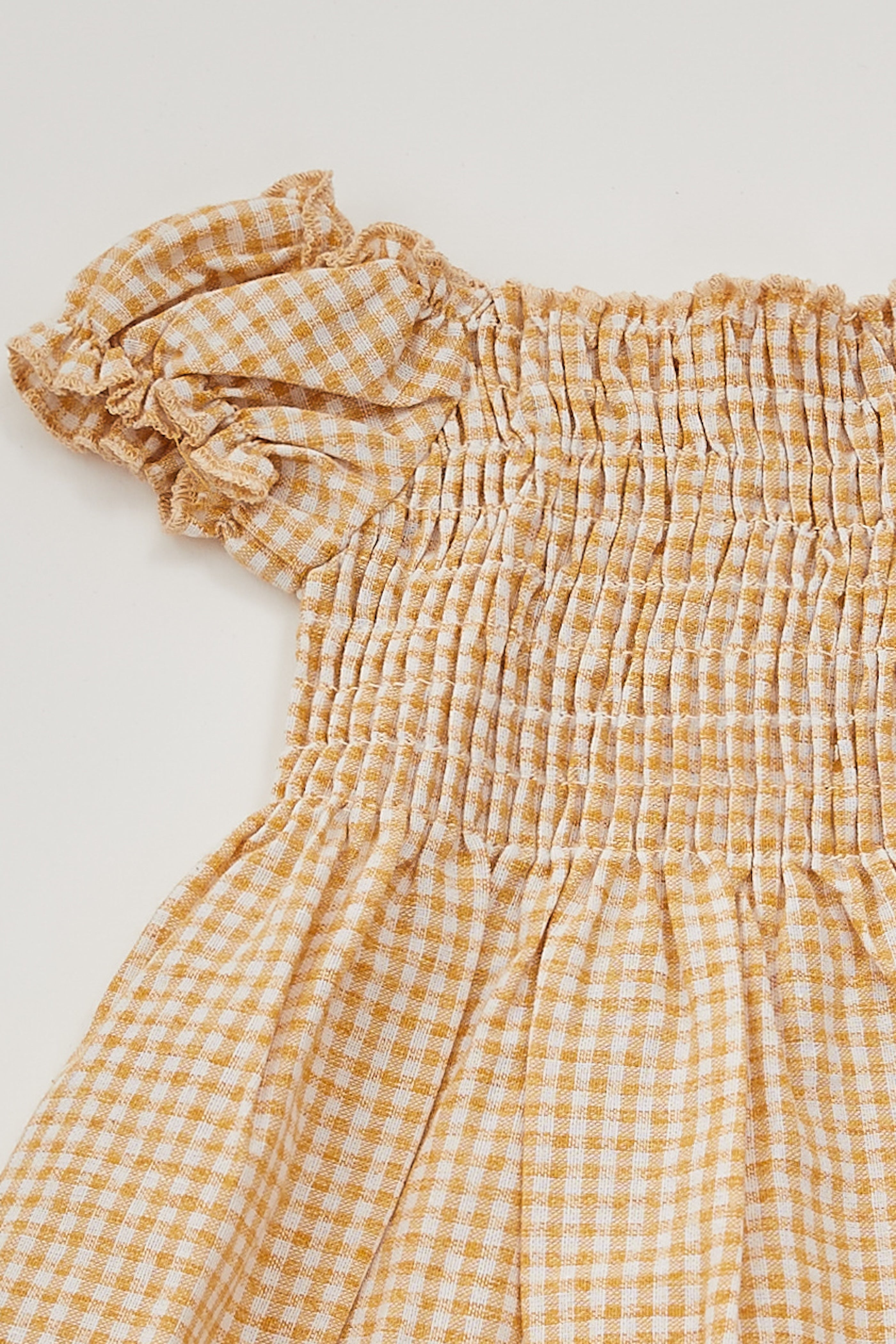 Mini Gingham Dress in Yellow