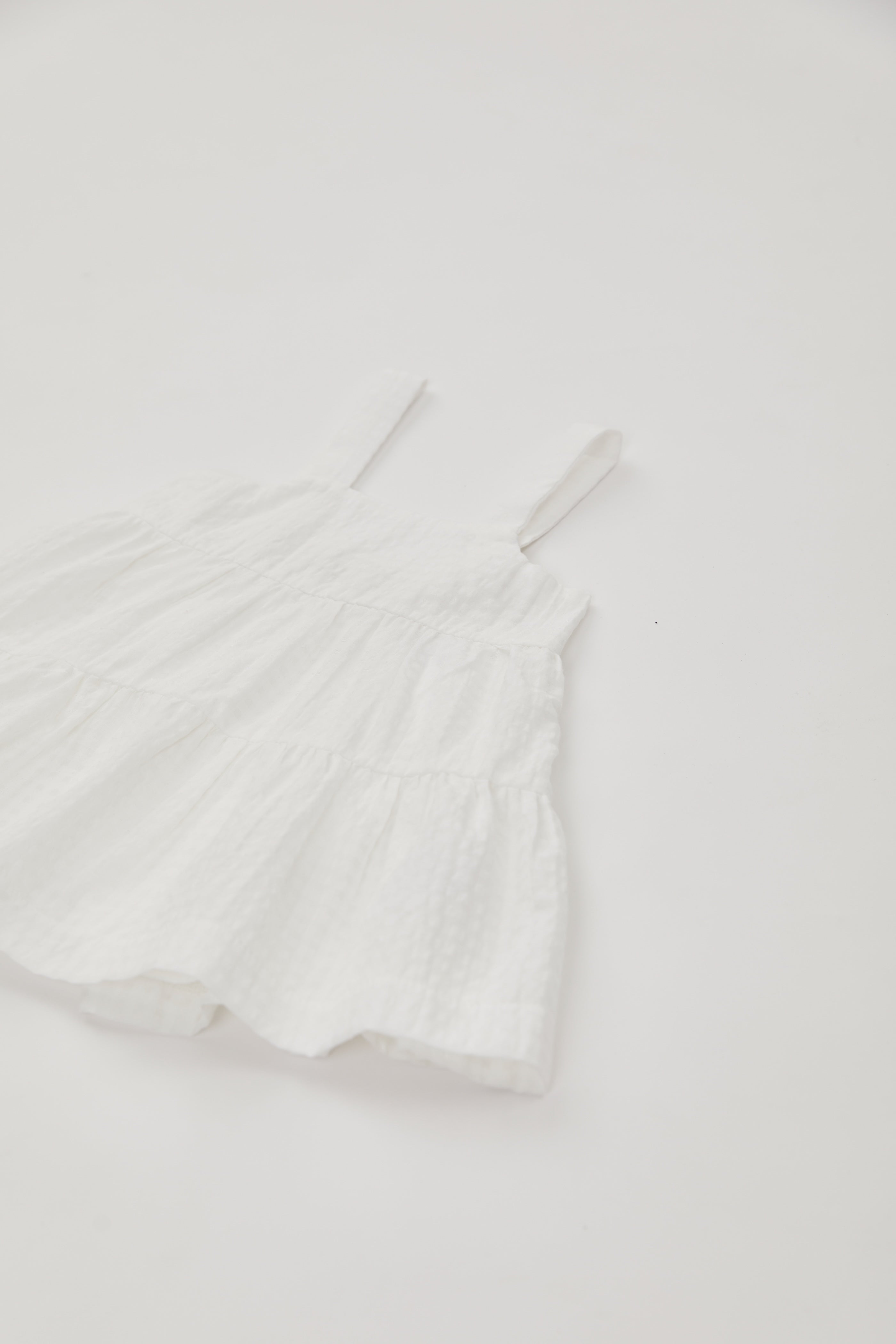 Mini Tiered Dress in Gingham White
