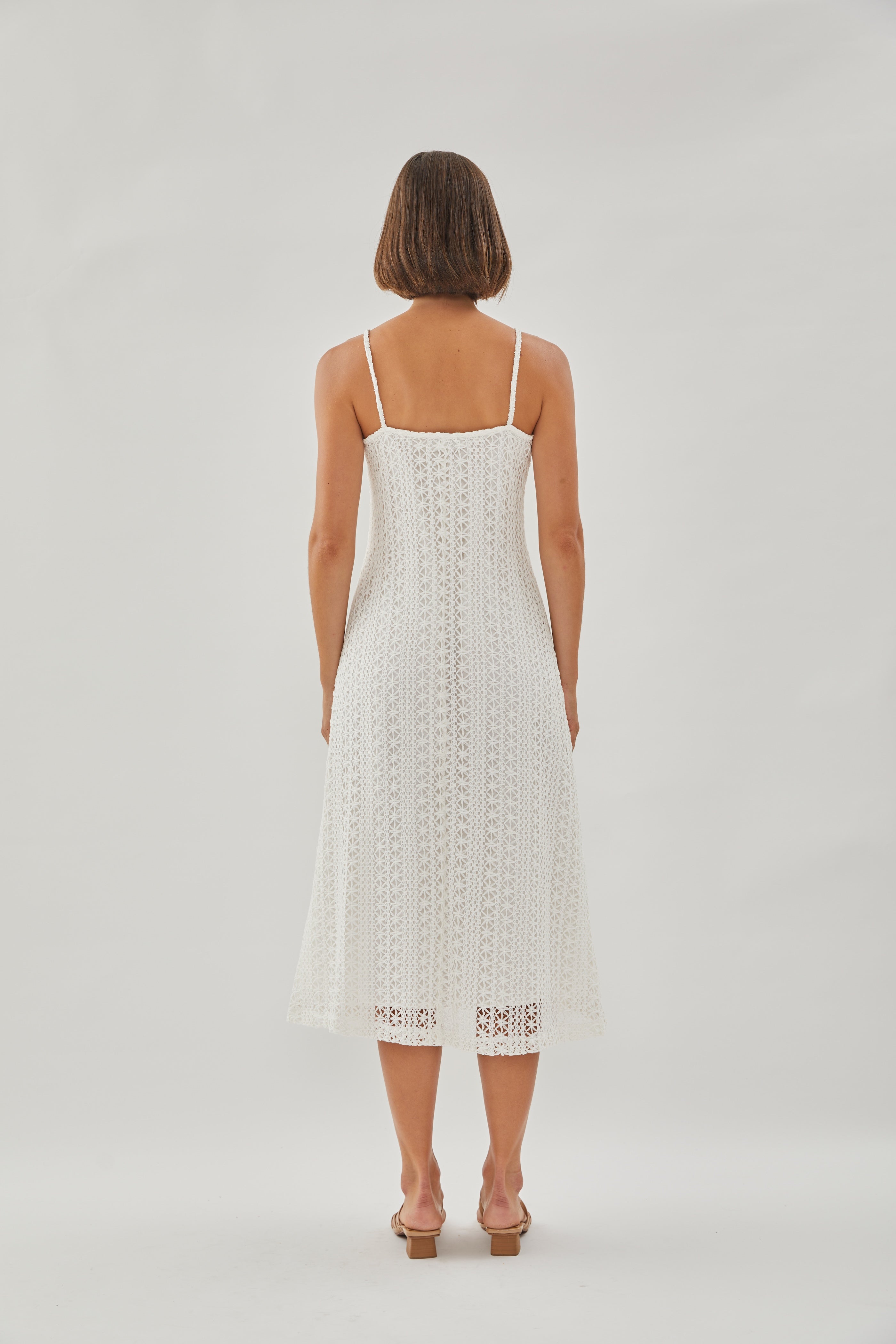V Neck Crochet Slip Dress