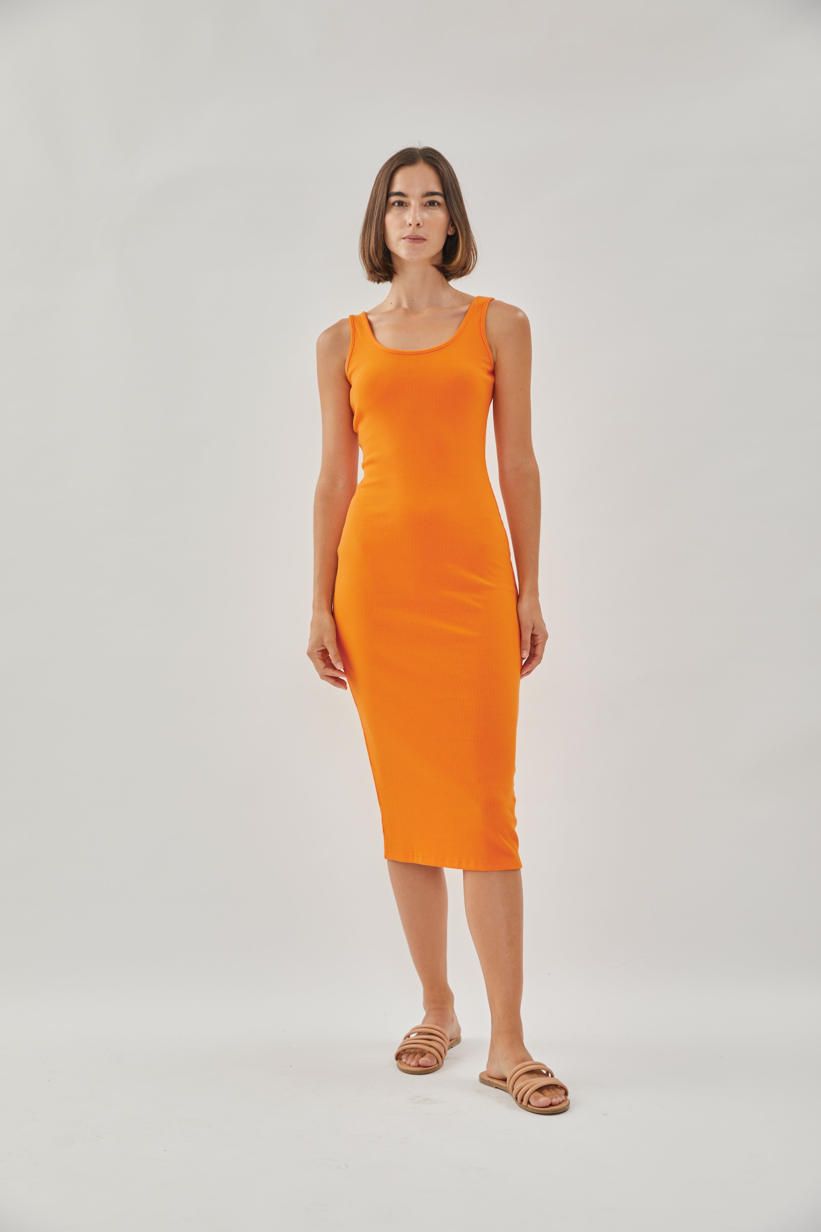 Scoop Neck Tank Dress in Sunburst