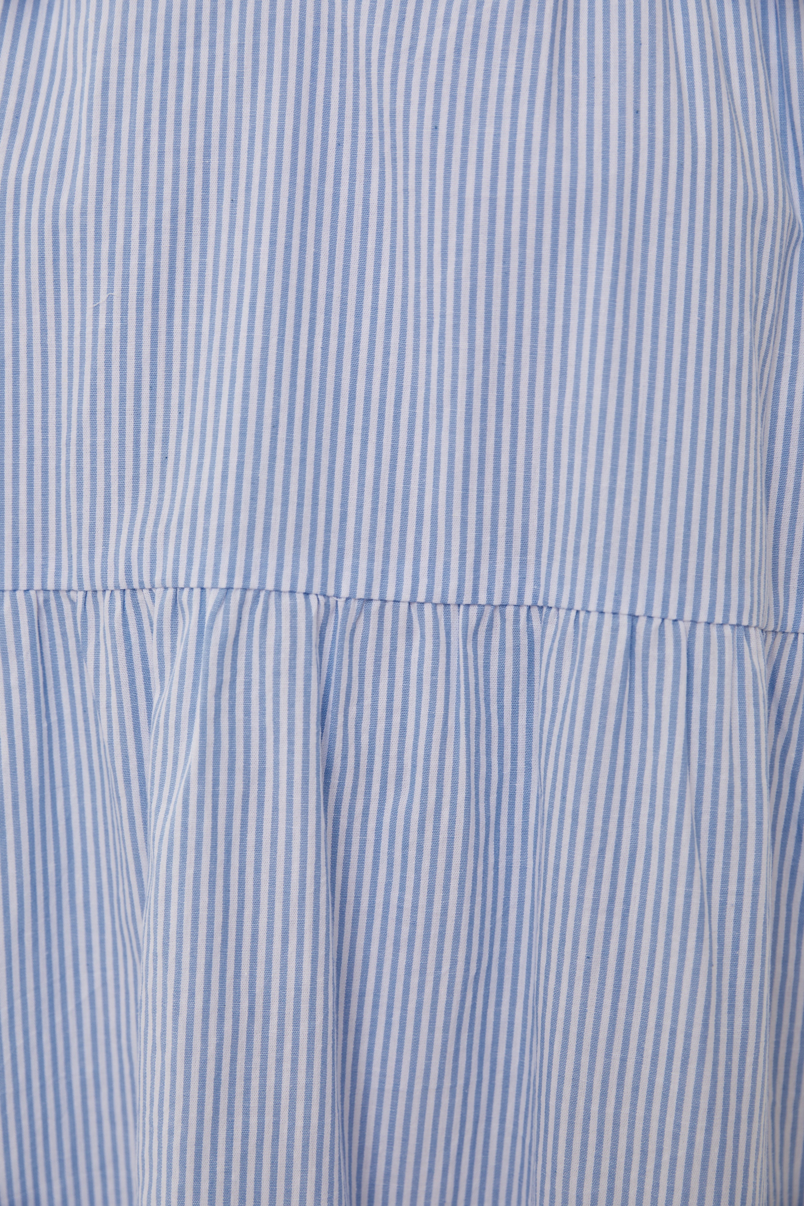 Sleeved Tiered Mini Dress in Stripe Blue