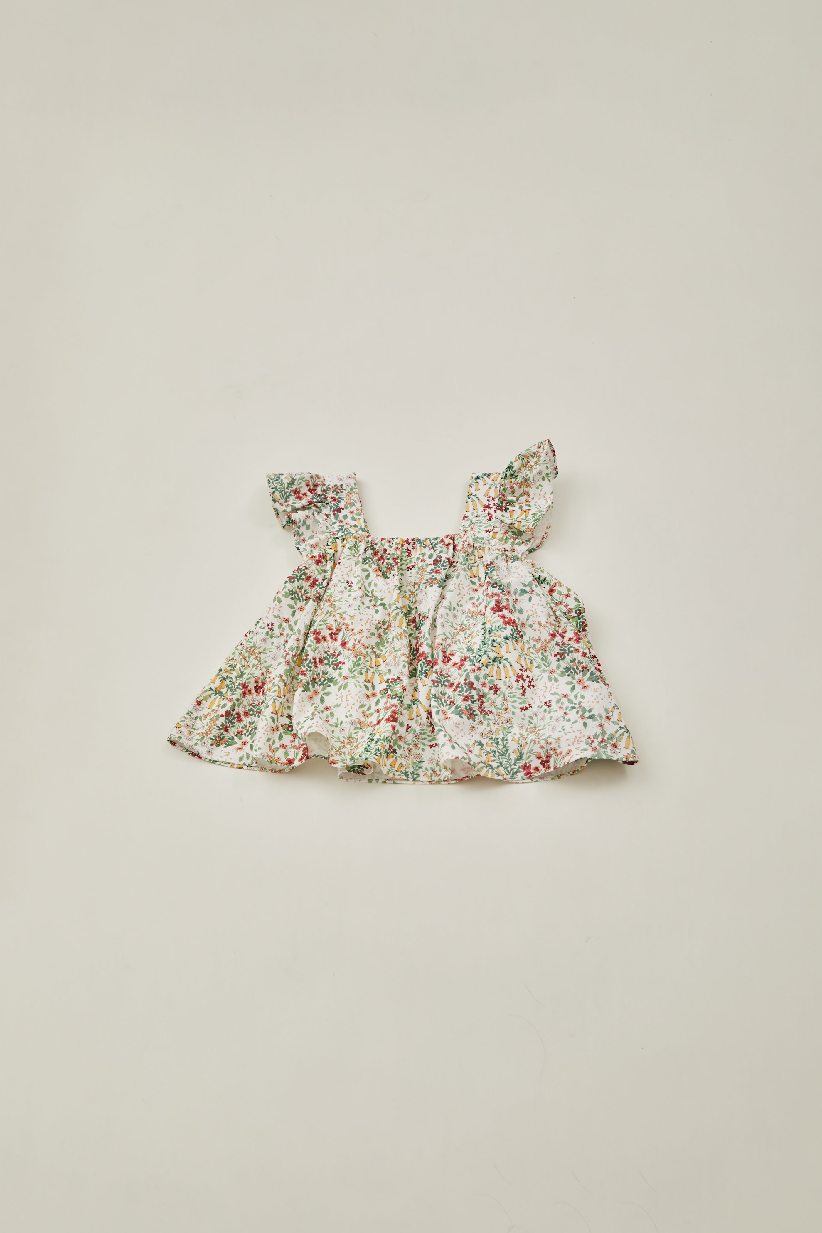 Mini Flutter Sleeved Top in Botany