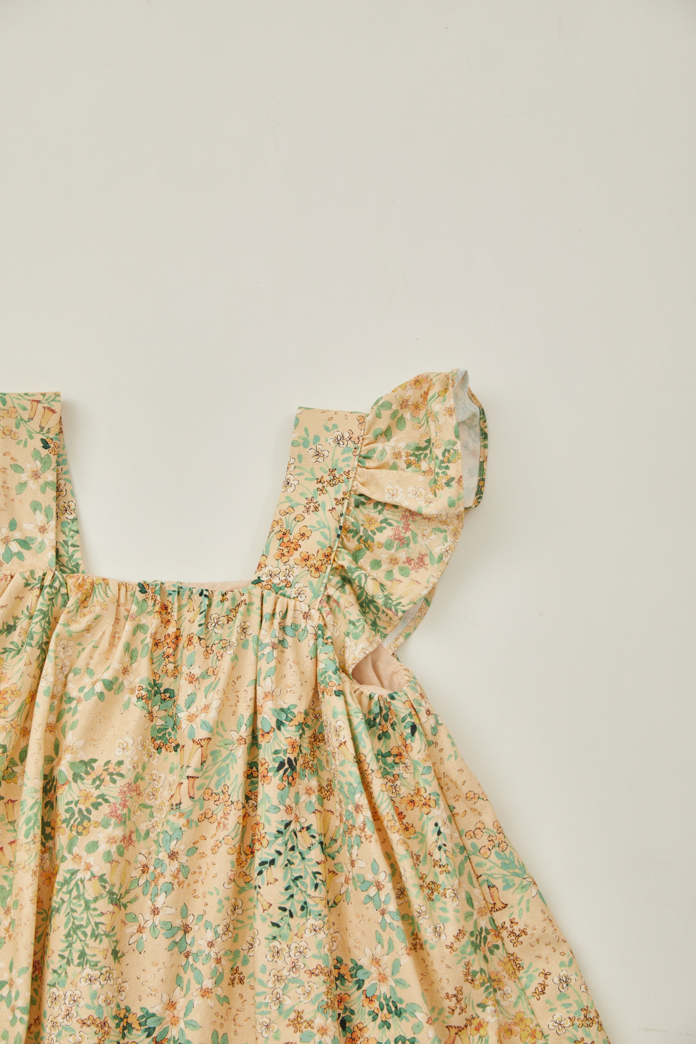 Mini Flutter Sleeved Top in Canary