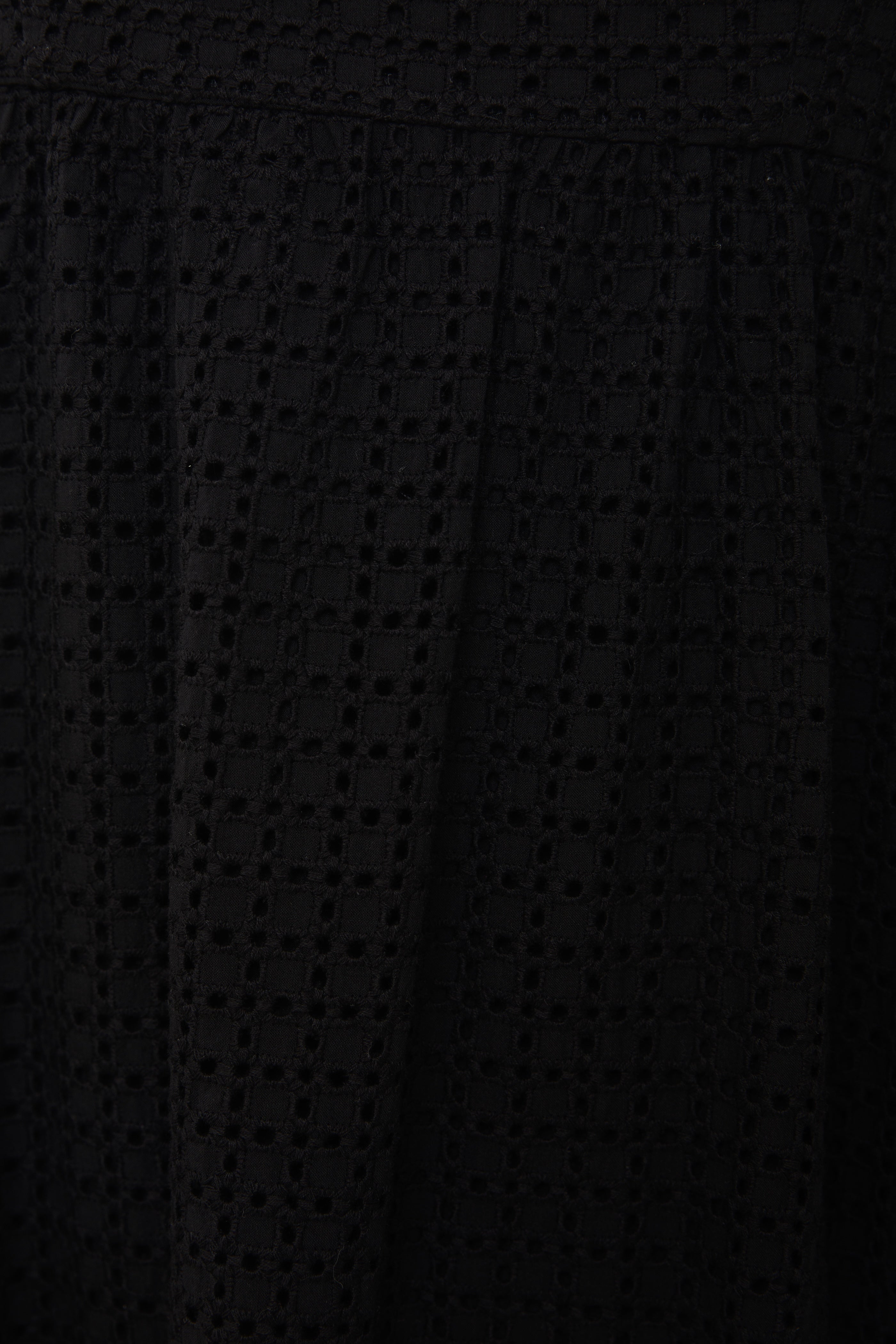 Maha Crochet Square Neck Midi Dress in Black