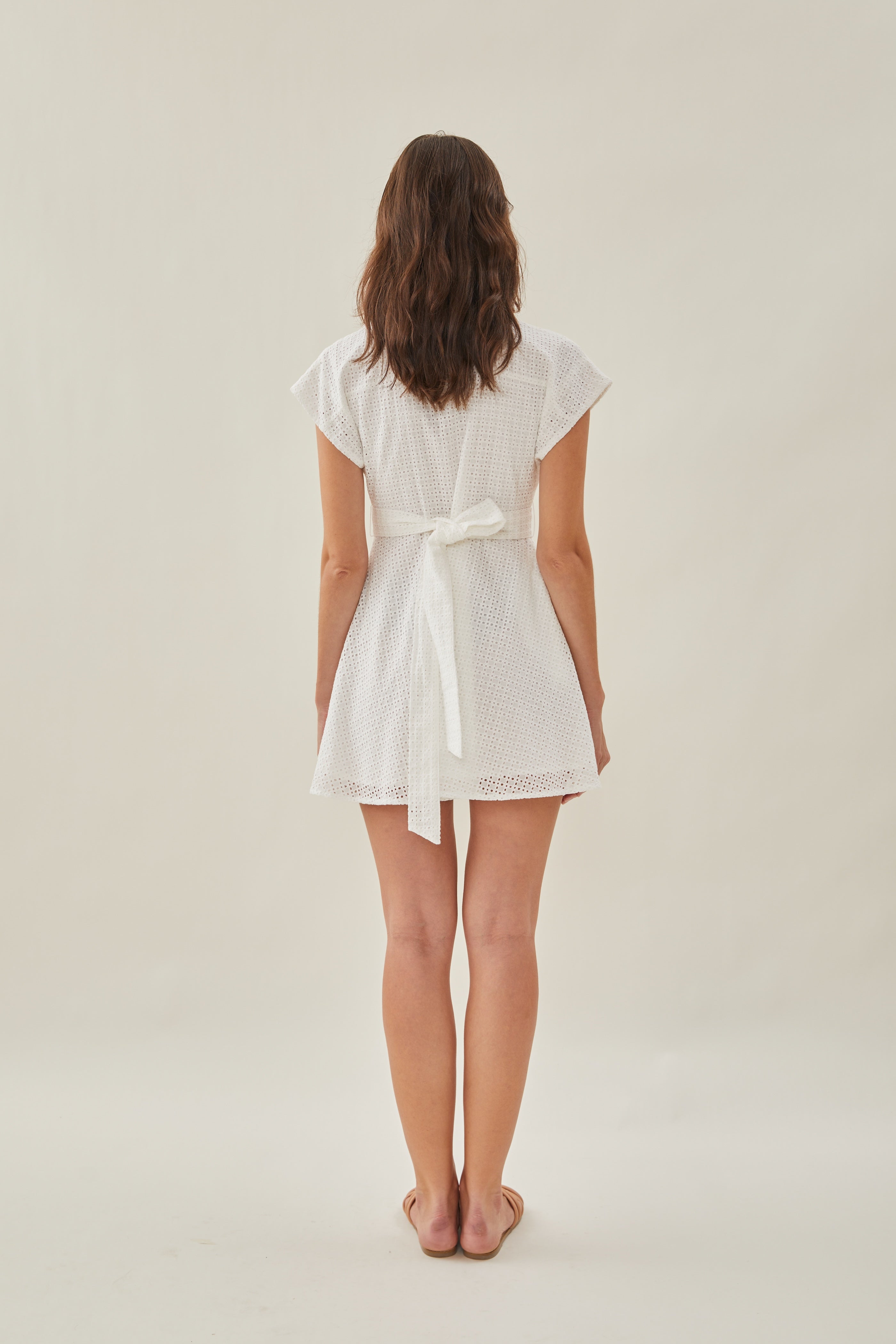 Maha Crochet Collared Mini Dress