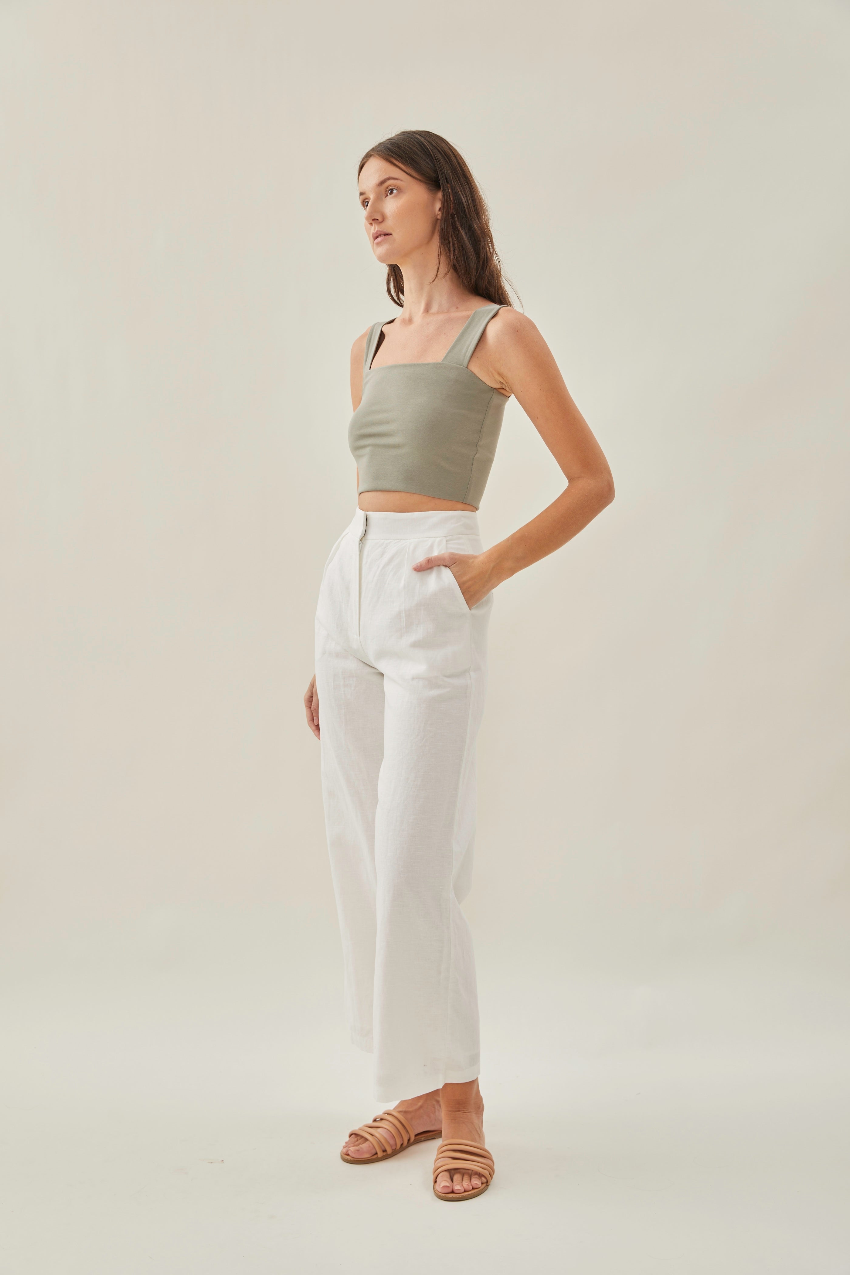Classic Straight Neck Tank Top in Lush