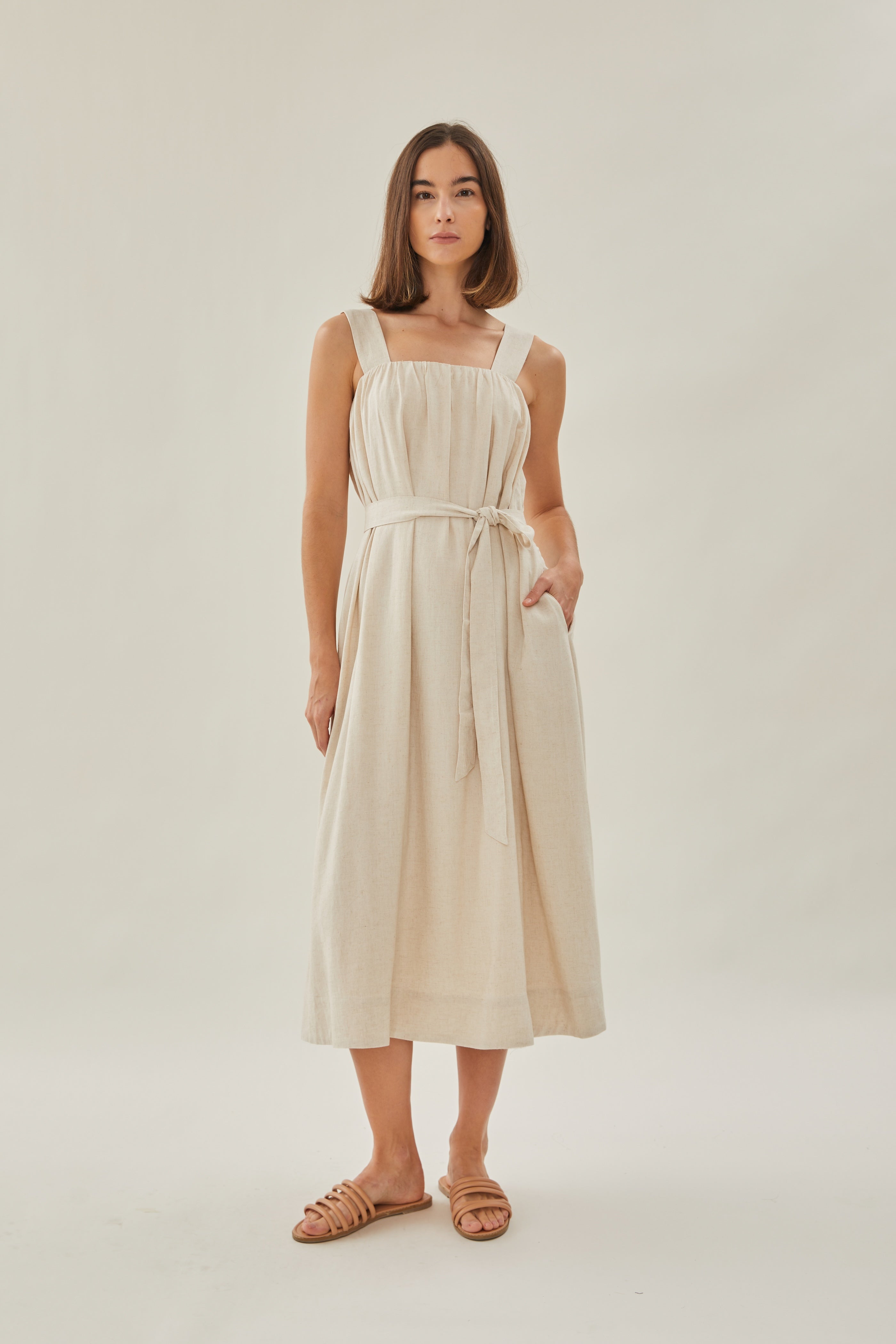 Linen Tent Dress in Natural